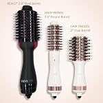 1.5 Inch Barrel (2.8'' Plus Bristles) Dual Voltage(110~250V) Round Brush Blow Dryer for Should Length Hair, Hair Dryer Brush with European Plug Adapter, 4-in-1 Negative Ionic One Step Volumizer Dryer
