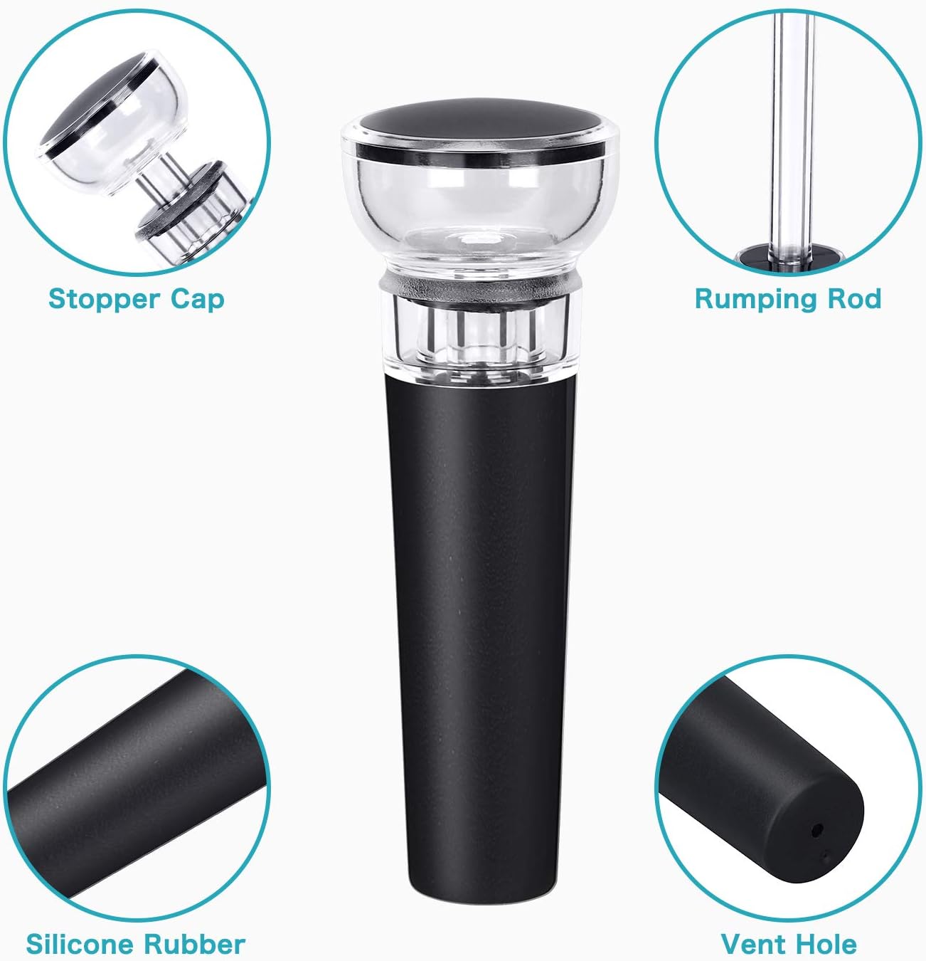 Coosion Wine Stoppers, Vacuum Wine Stoppers, Reusable Silicone Wine