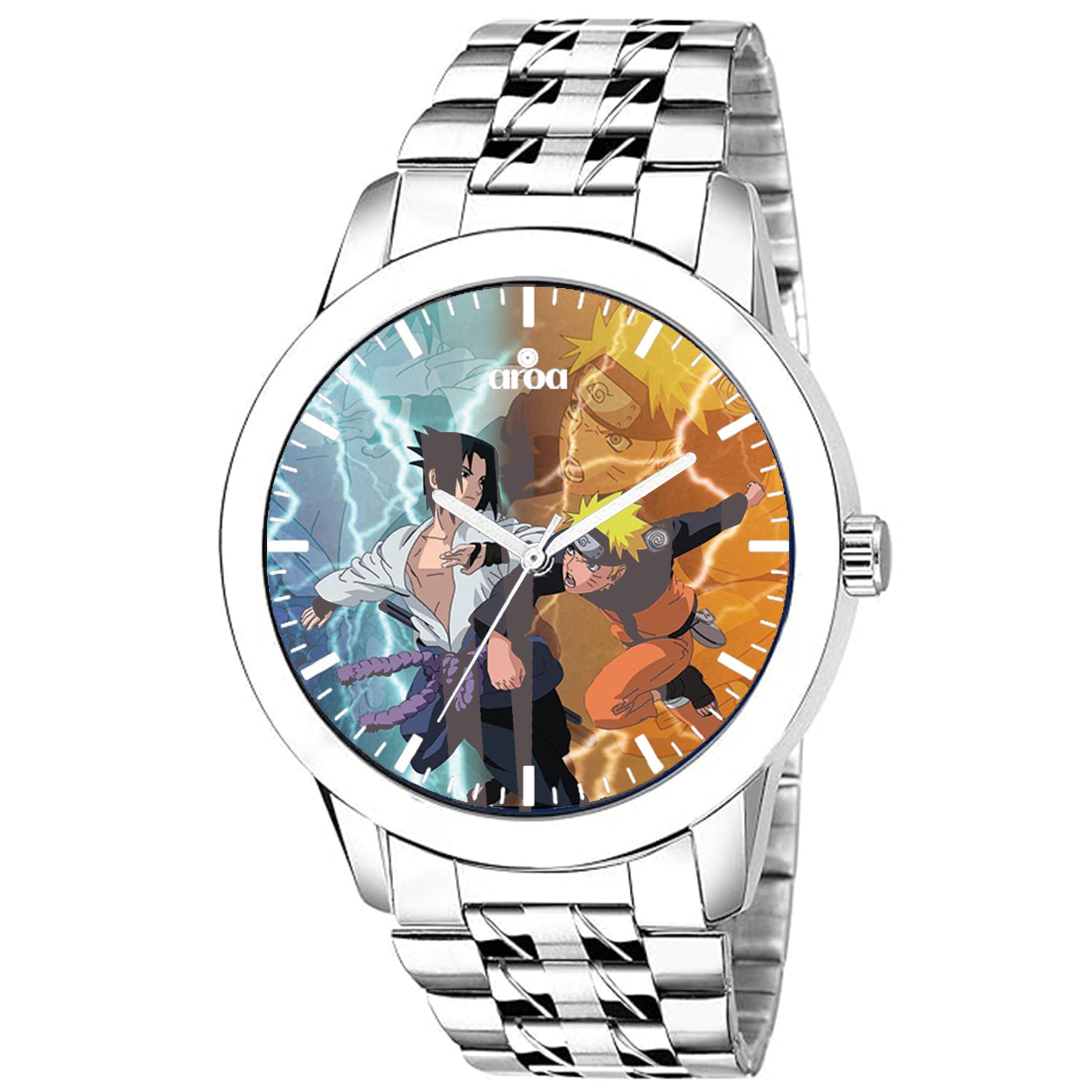 AROA Watch for Men with AnimeSasuke Uchiha VS Naruto Uzumaki Final Battle Watch Model :SS/55/177 in Steel Metal Type Stainless Steel Strap Analog Watch Blue Dial for Men Stylish Watch for Boys (B0D3M758YZ) Amazon Price History, Amazon Price Tracker