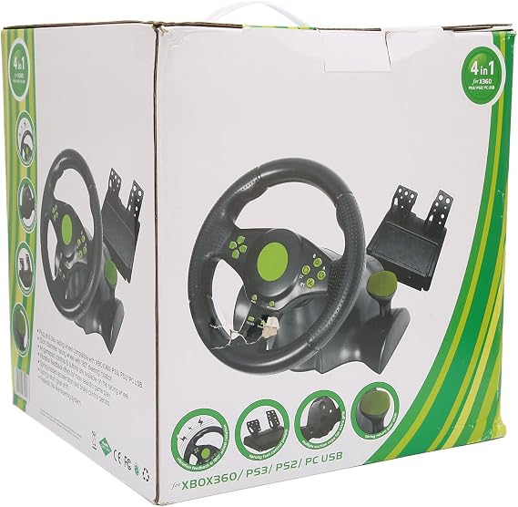 PC Game Steering Wheel Steering Wheel Authentic Gaming Experience Simulated Driving Steering Car with Vibration Pedal