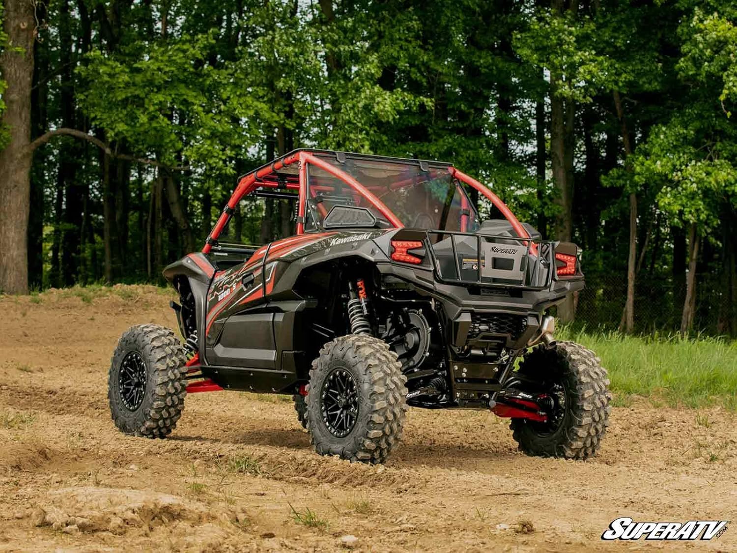 SuperATV Heavy Duty Boxed Radius Arms for 2020+ Kawasaki Teryx KRX 1000 | High-Strength Power Coated Alloy Steel | 5/8" Adjustable Heim Joints | Strength to Weight Ratio | More Clearance Than Stock