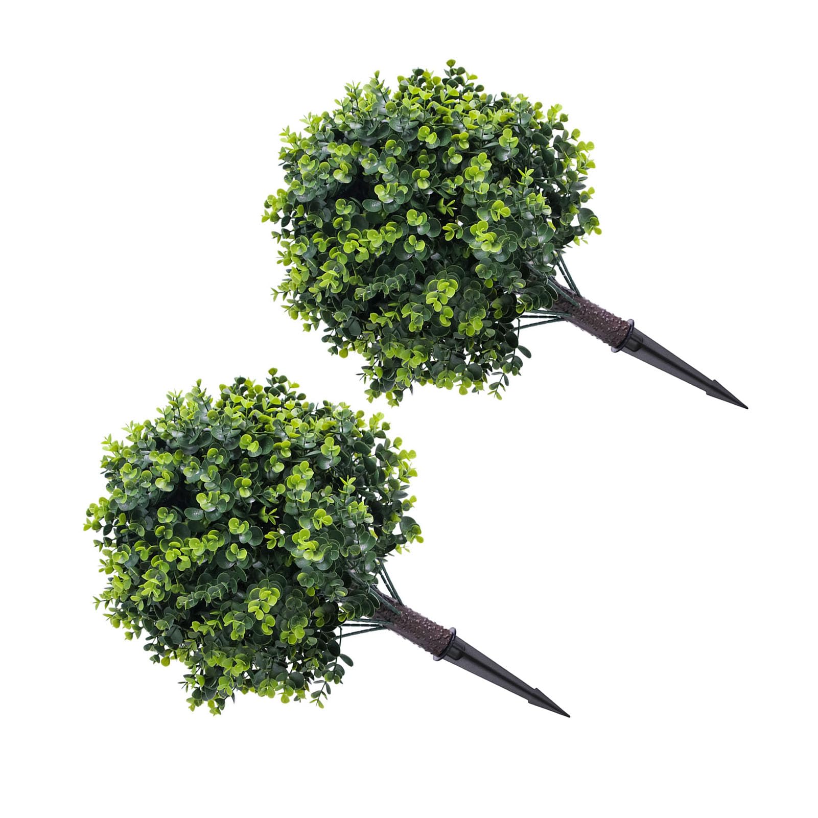 Topiky Albero Artificiale di Palla Topiaria da 17,7 Pollici, Pianta di Eucalipto Finto con Picchetto, Arbusto Verde in PE per la Decorazione del Cortile del Portico del Patio del Giardino