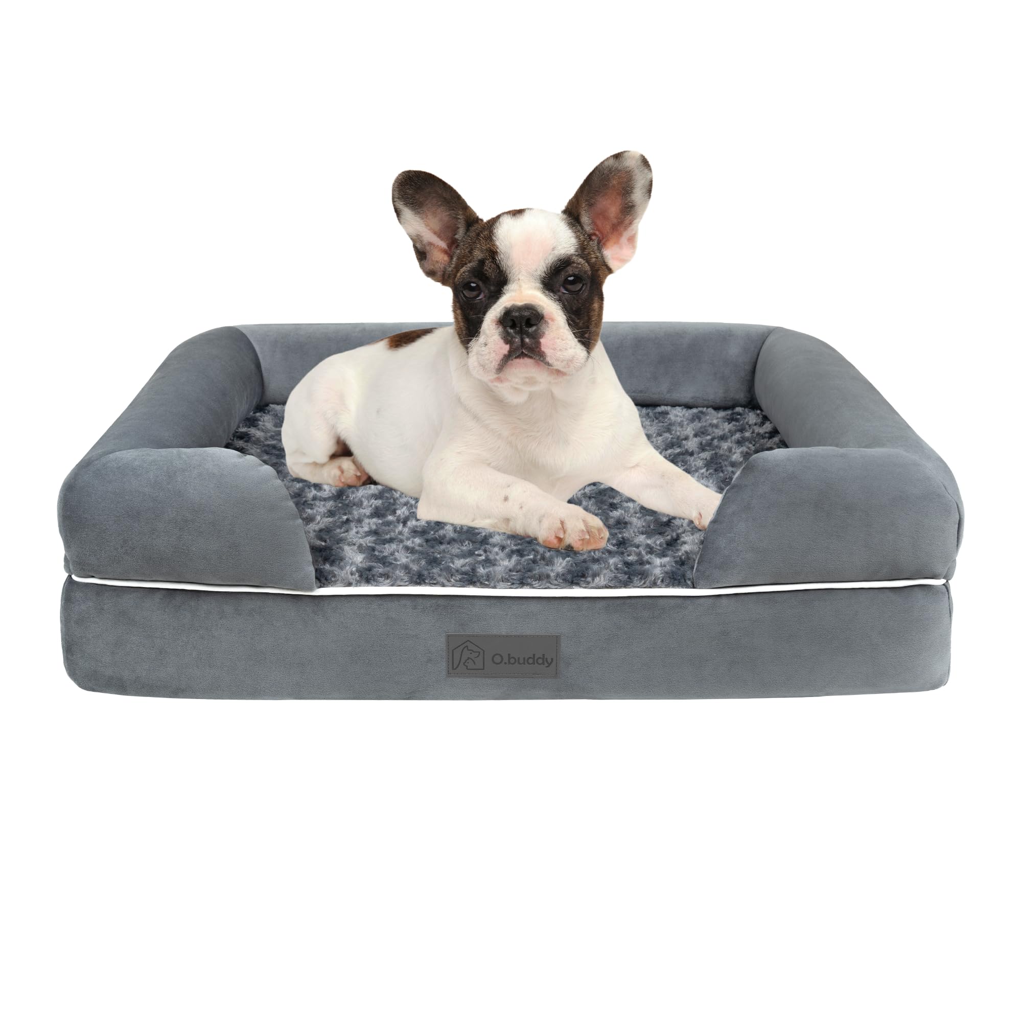 Sofá cama ortopédica mediana impermeable de espuma viscoelástica para perro, funda extraíble lavable, duradera, piel suave antiansiedad, cama ortopédica premium para perros, 72 x 55 x 20 cm,