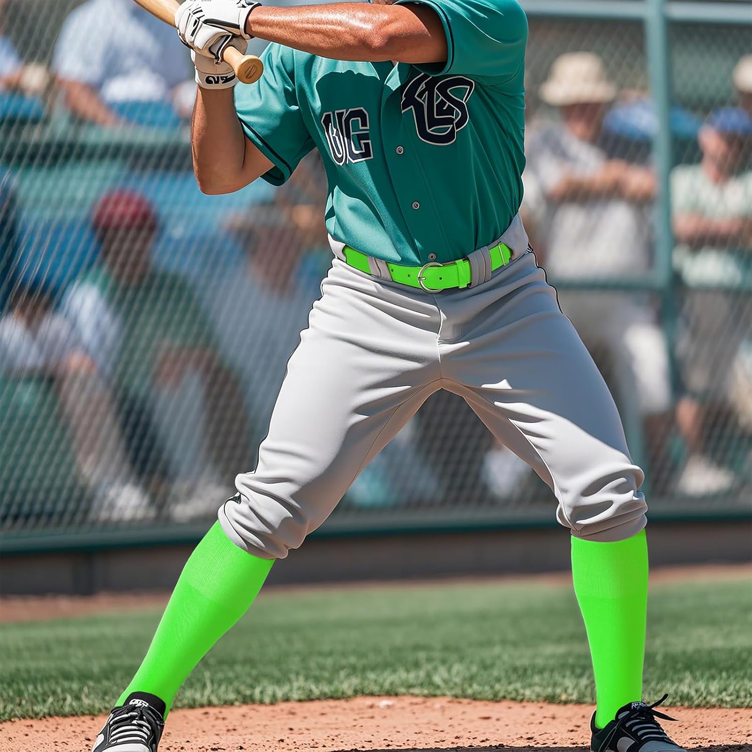 Baseball Belt and Socks Combo for Youth Boys Girls Softball Socks and Elastic Belt for Adult