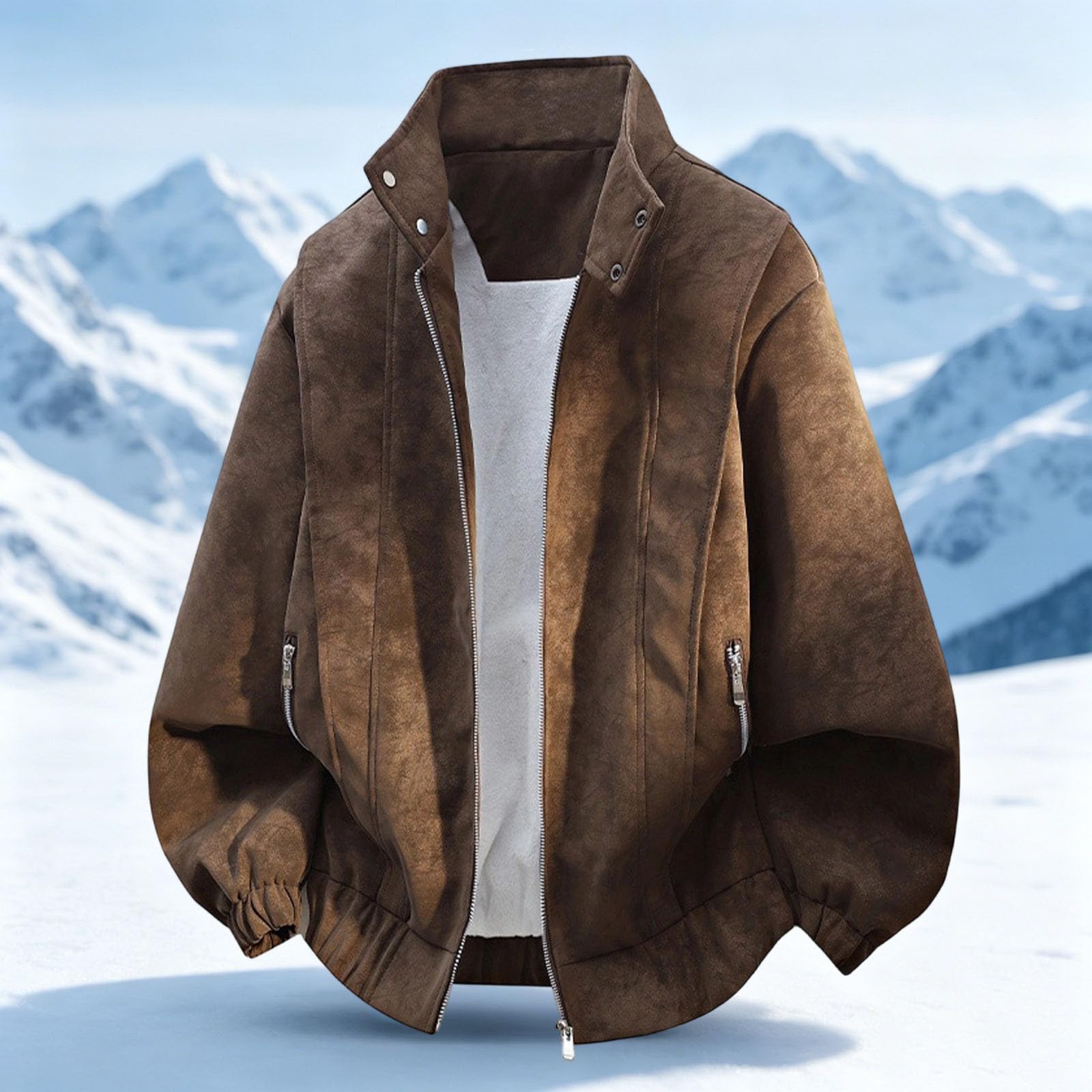 Giacca Uomo Casual Invernale, Giubbotto Imbottito con Colletto Alto e Chiusura Zip, Capospalla Caldo Antivento, Giacca Moda Quotidiana per Città Viaggio Tempo Libero