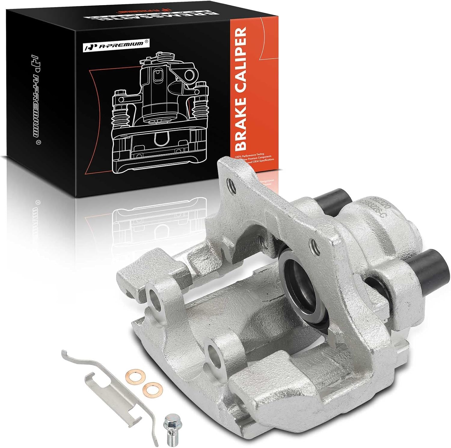 A-Premium Disc Brake Caliper Assembly with Bracket Compatible Select Models - 323i 2006-2011, 325i 2006 3.0L, 325xi 2006, 328i 07-13, 328i xDrive 09-13, 328xi 07-08, X1 13-15 - Rear Left Driver