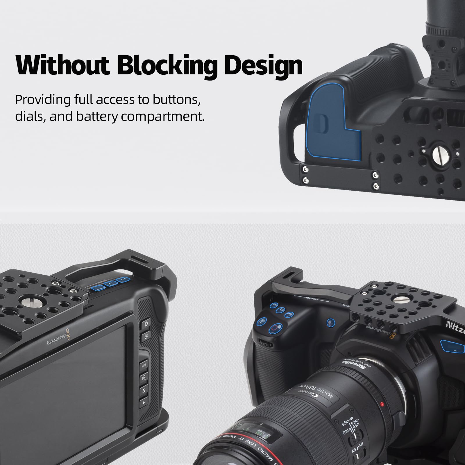 Nitze BMPCC 6K Cage/BMPCC 4K Cage for Blackmagic Design Pocket