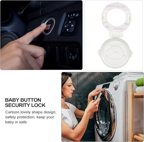 Miniatura 4 de DOITOOL 4 fundas de botón a prueba de niños, cubiertas de botón de lavadora, cerradura para niños, cerradura de perilla de seguridad para estufa de