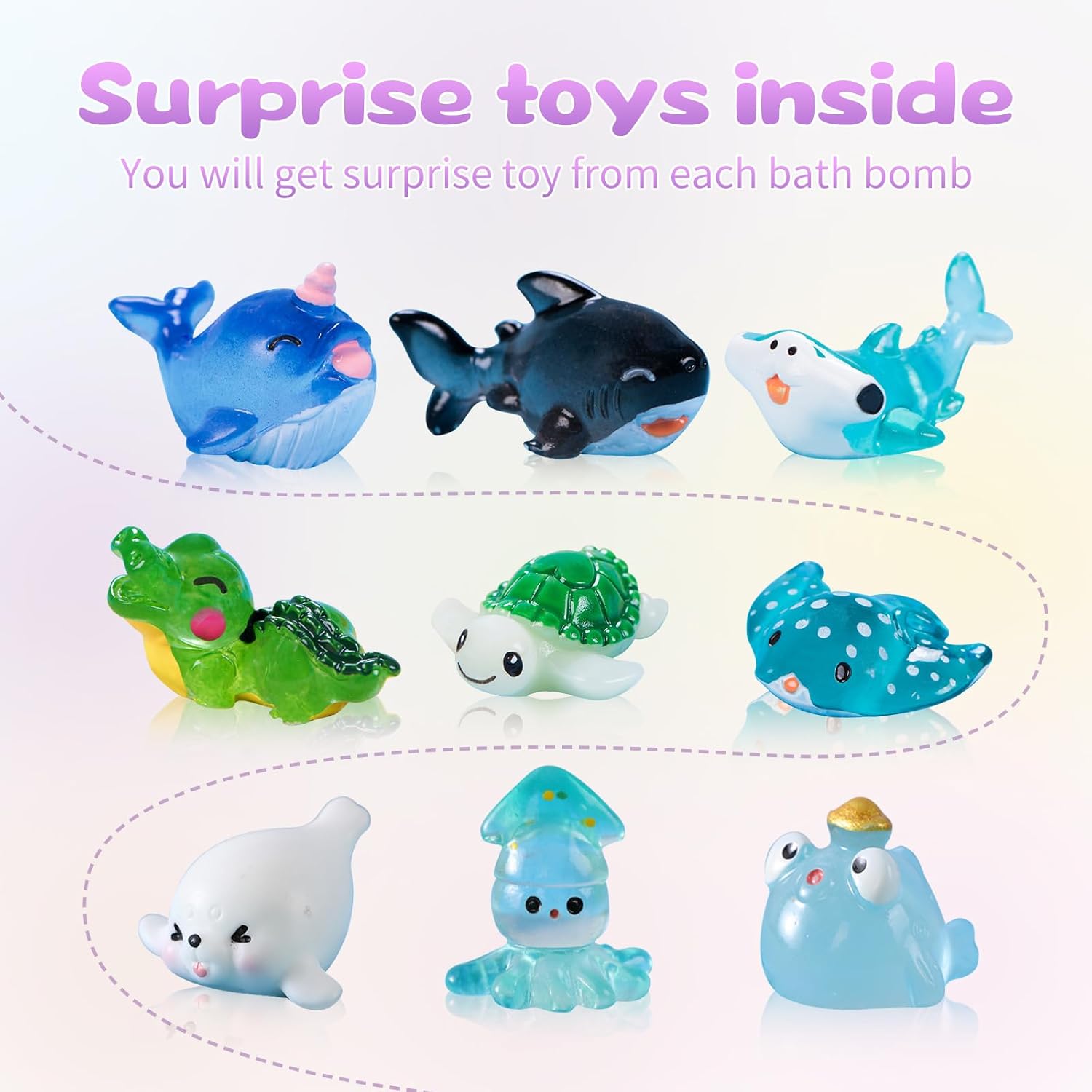 Bath Salt Ball Set with Surprise Inside - Fun Bath Bombs with Hidden Plush Figures - Relaxing Spa Bath Bomb Gifts for Women, Easter Basket Stuffers for Teens, Home Spa Self Care Routine