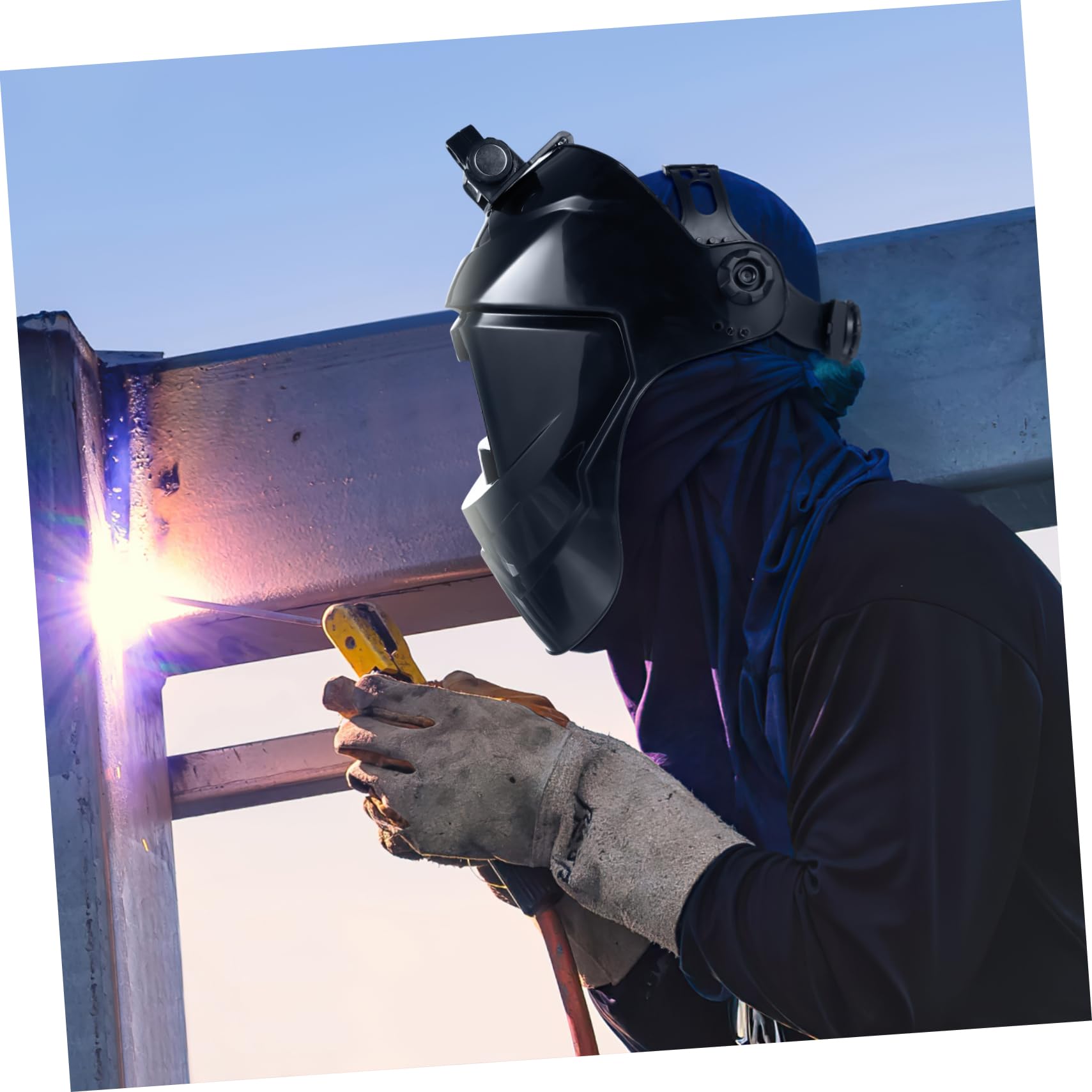 Maschera Protettiva per Saldatura Automatica 1116, Pp Nera | Schermo Ampio, Regolazione a Manopola, Oscuramento 8 Livelli, per Saldatura e Carbon Arc Gouging