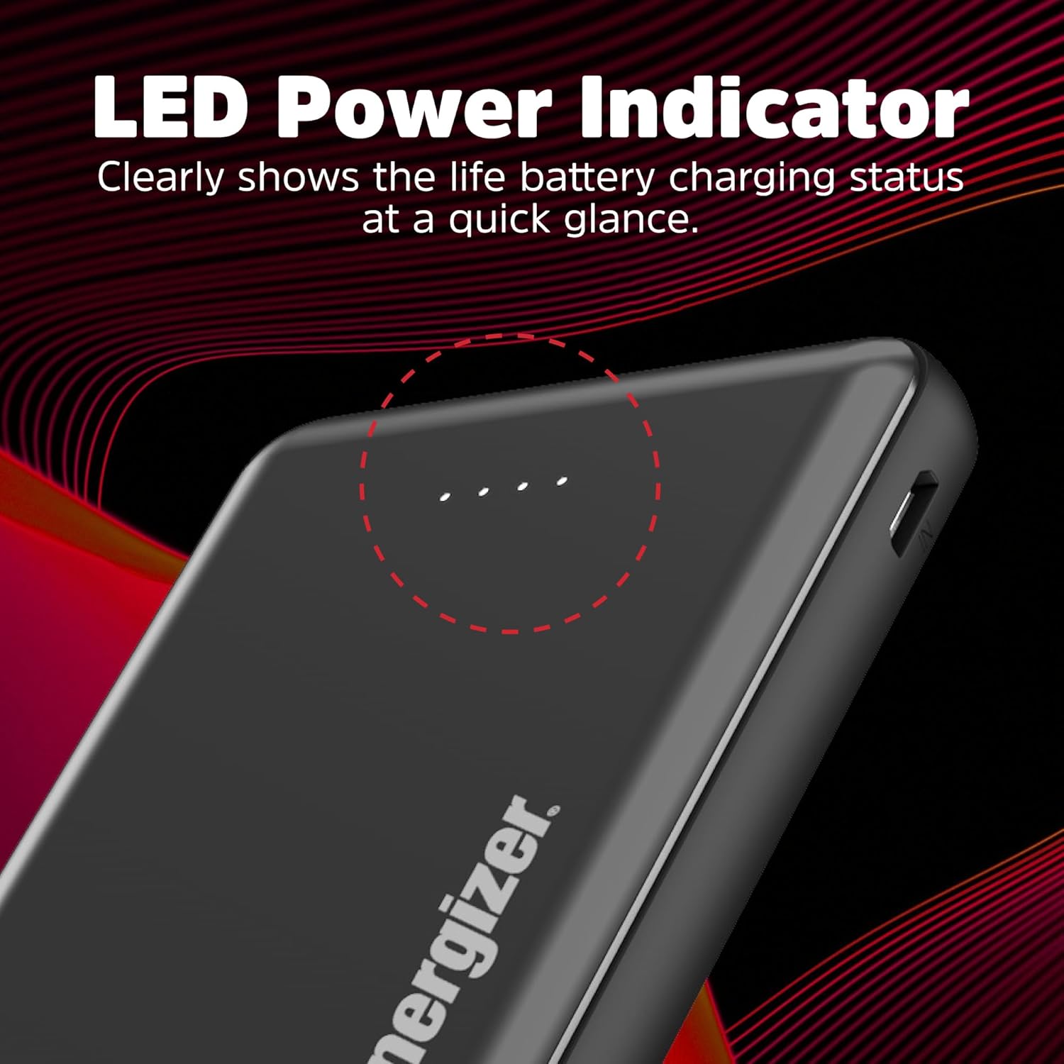 Energizer 5000mAh Portable Charger USB-C Output Power Bank Lightweight Battery Pack Compatible with iPhone, Samaung Galaxy, iPad, Android Smartphones etc_UE5010C