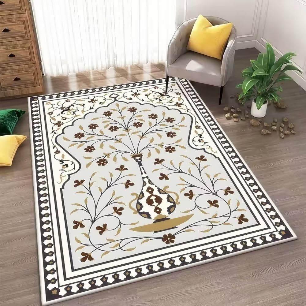 Tapis lavable en machine pour salon ou chambre adulte gris 180x280cm
