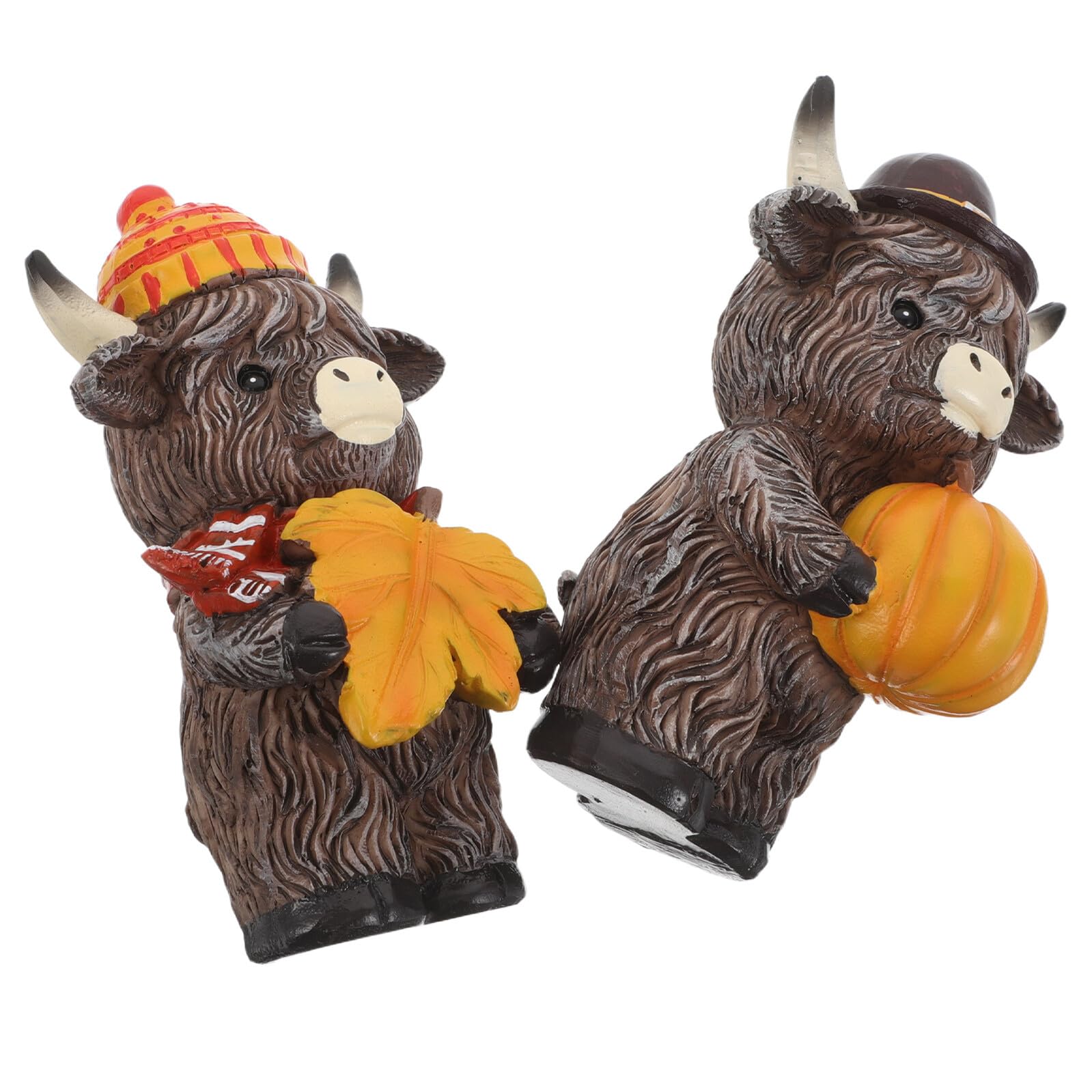 Figurines de vache Highland en résine pour sublimer une décoration d'Halloween triste