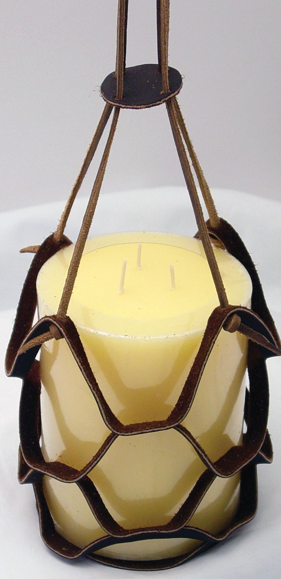 LeatherUnltd Leather Monkey Sling Candle/Plant Hanger, Set of Three