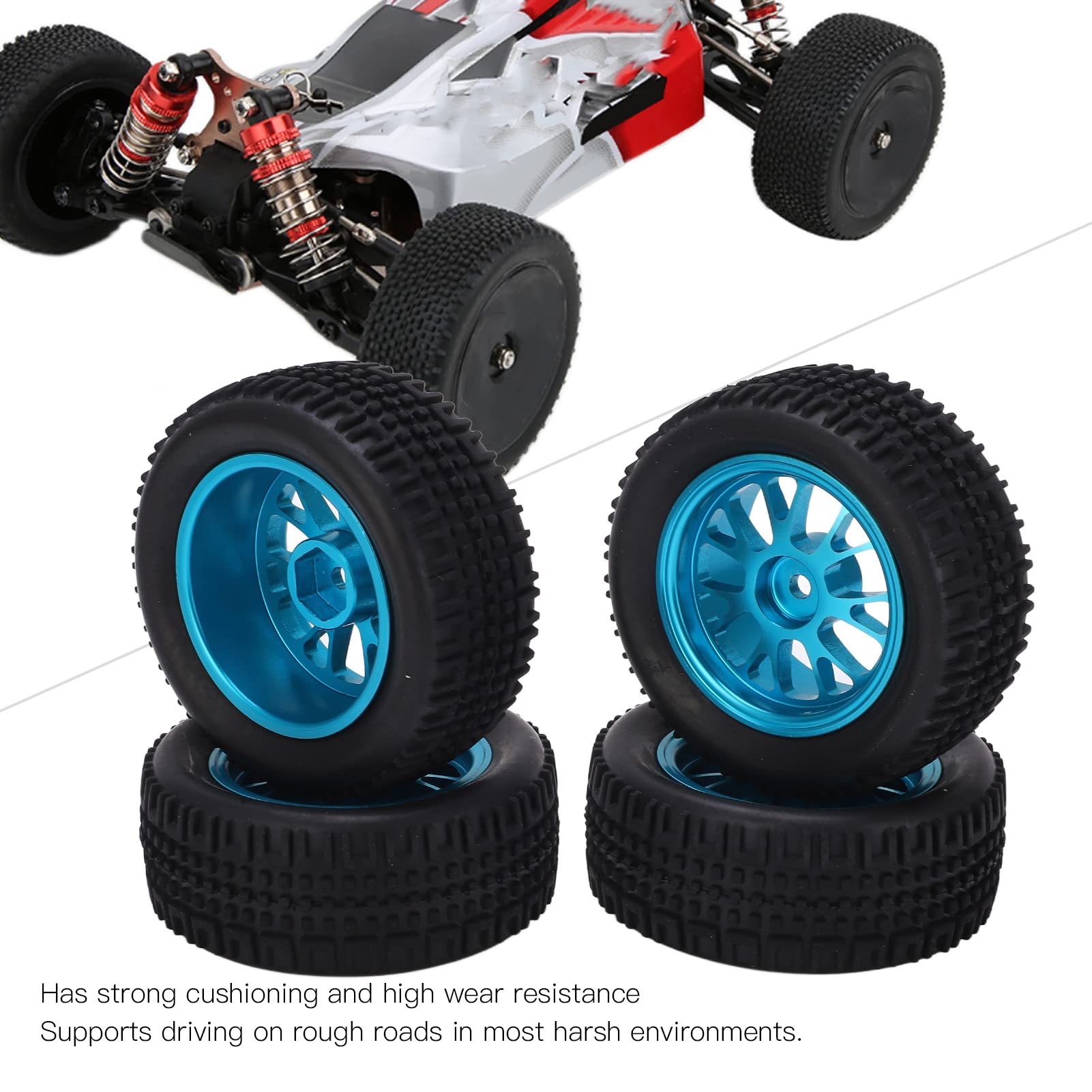 VGEBY Pneus de roue RC 4 pièces 75mm pneu fermé 1/16 roue pneu RC voiture pièces de mise à VGEBY Pneus de roue RC 4 pièces 75mm pneu fermé 1/16 roue pneu RC voiture pièces de mise à