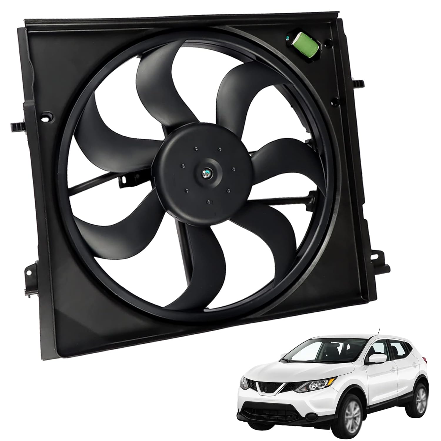 munirater Radiator Cooling Fan Assembly Replacement for 2017 2018 2019 Rogue Sport S/SL/SV 2.0L NI3115162 214816MA0B 214816MA0A