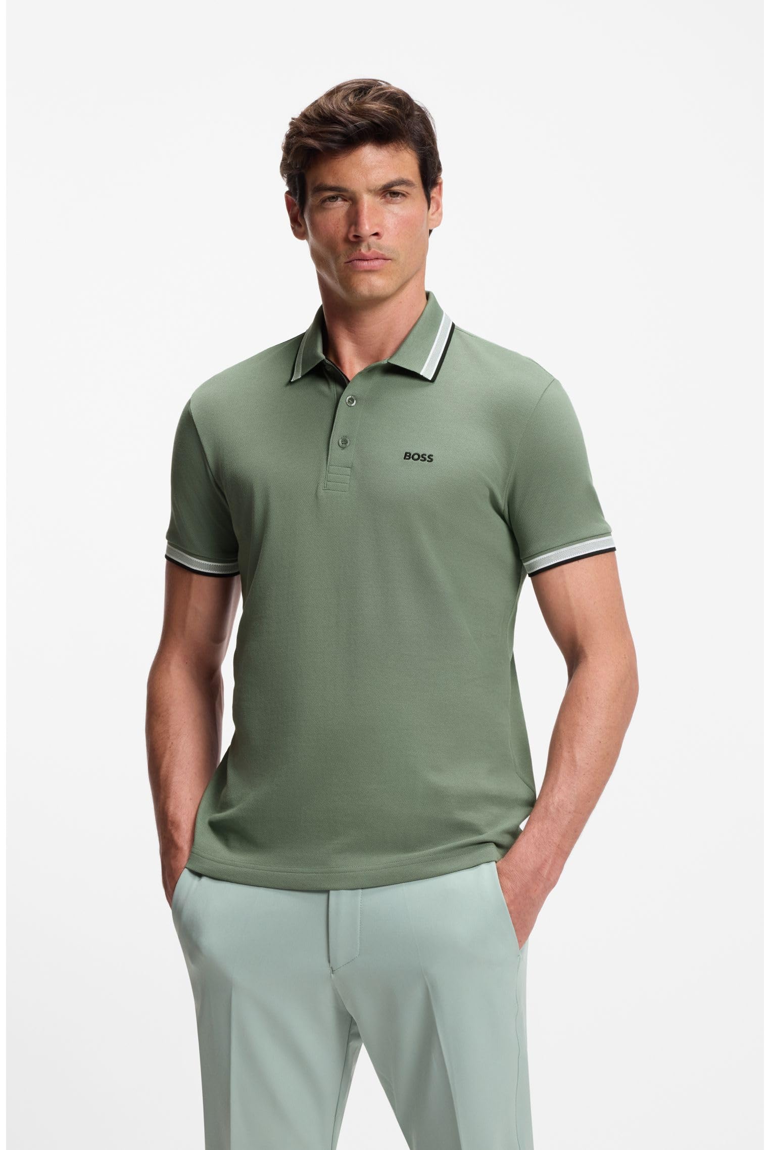 Boss GREEN Poloshirt Paddy Regular Fit atmungsaktive Piqué-Webstruktur – Bild 3