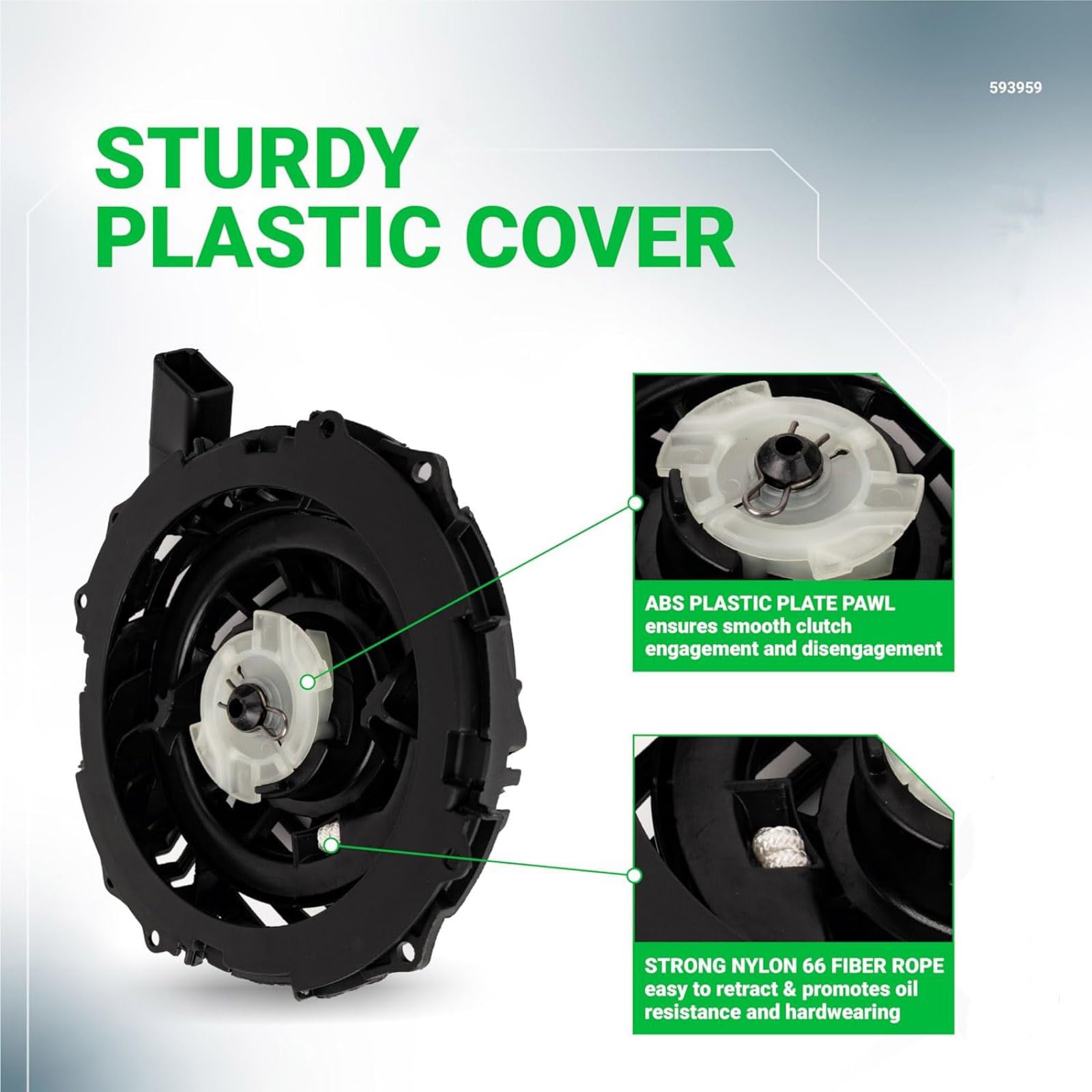 DAGIJIRD Rasenmäher Seilzugstarter 593959 Ersatz für Husqvarna LC 221A 140CC 150CC