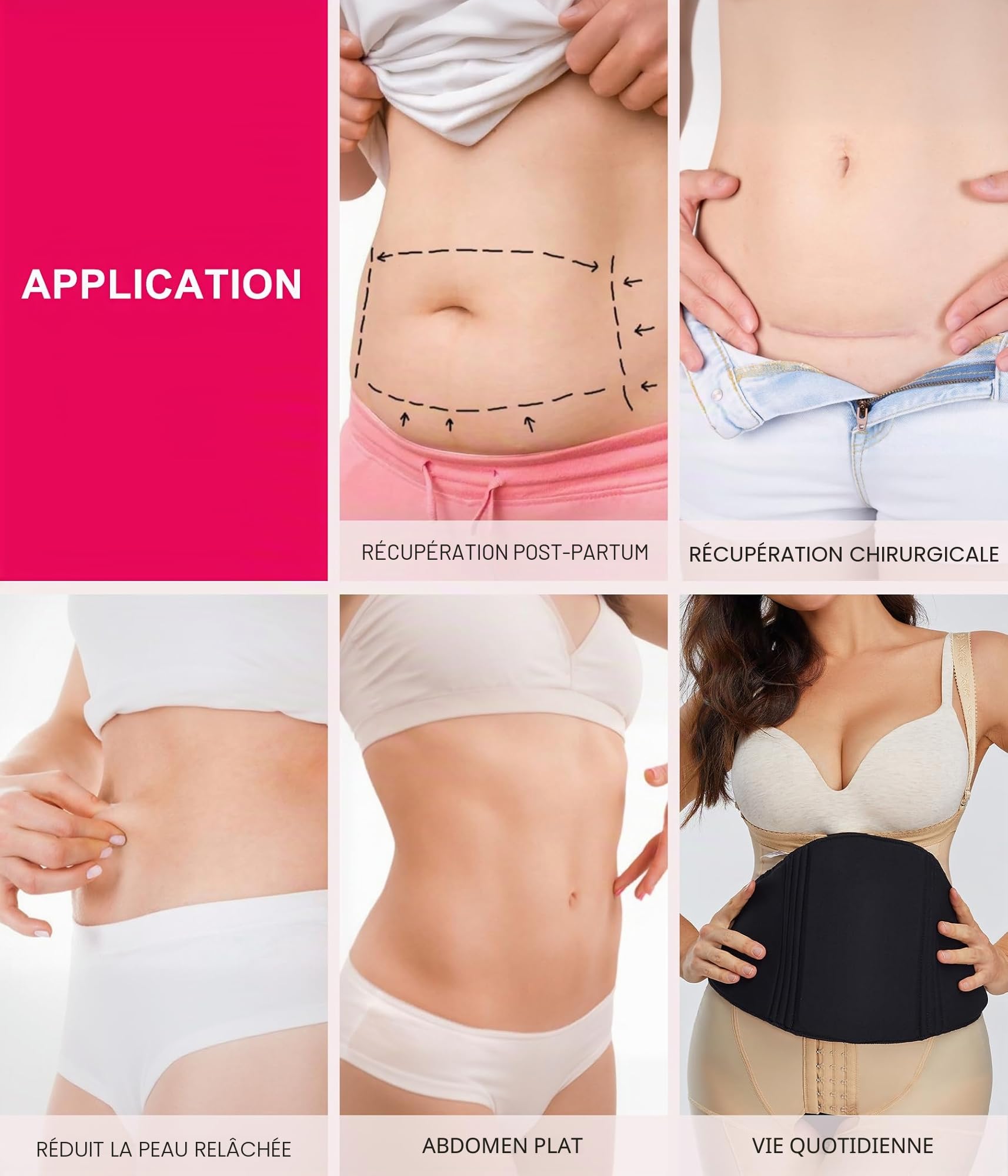 KUMAYES Ab Board Post Surgery Addominal Board Conseil de Compression Tuck Appiancement Abs ventre Récupérateur postopératoire Board,Noir,Taille Unique