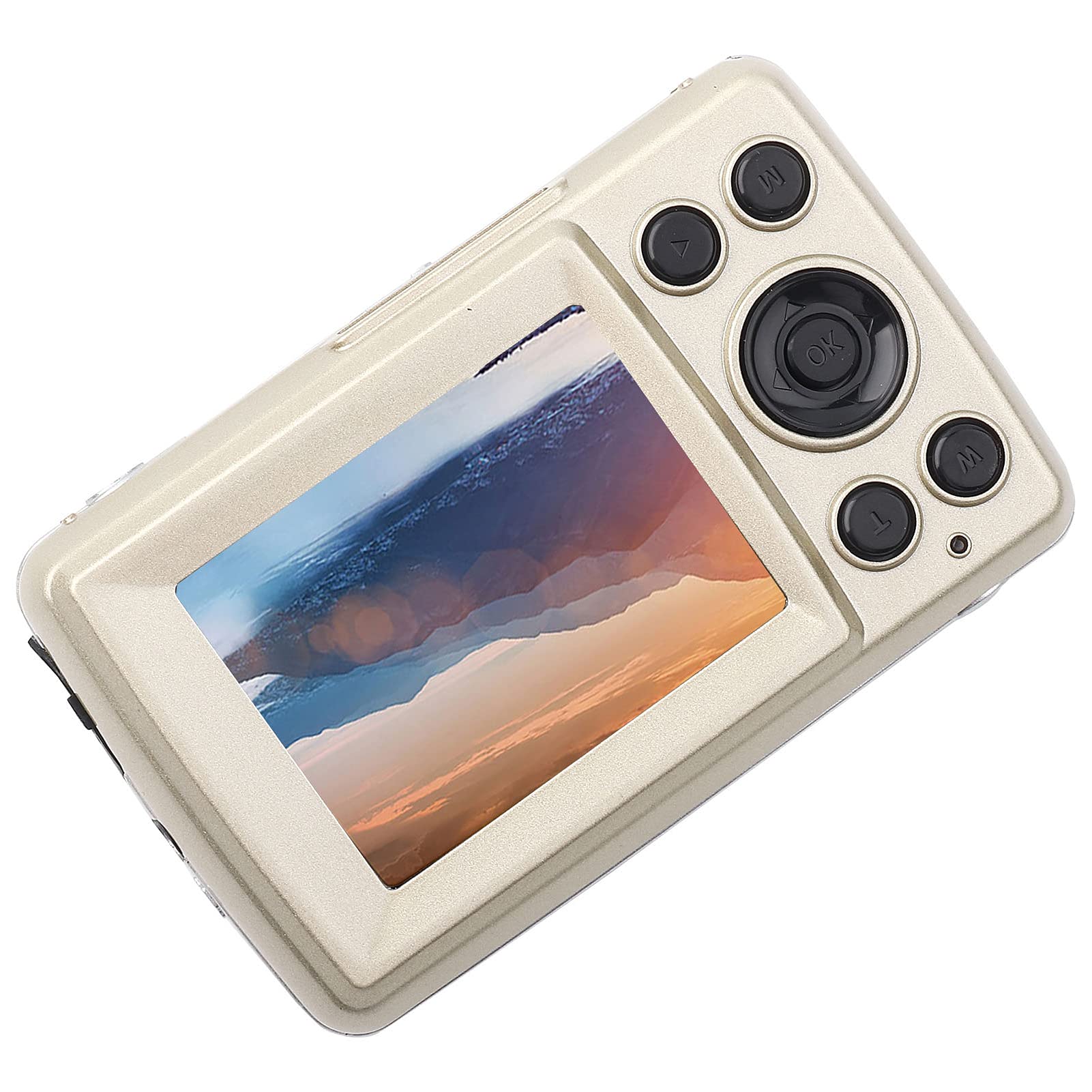 Digitalkamera, 16MP 16X Zoom HD Digital Videokamera Camcorder, 30FPS 720P Kompaktkamera mit 2.4 Zoll LCD Bildschirm, Nachtsicht, Kamerageschenk für Studenten, Jungen, Mädchen, Kinder(Gold)