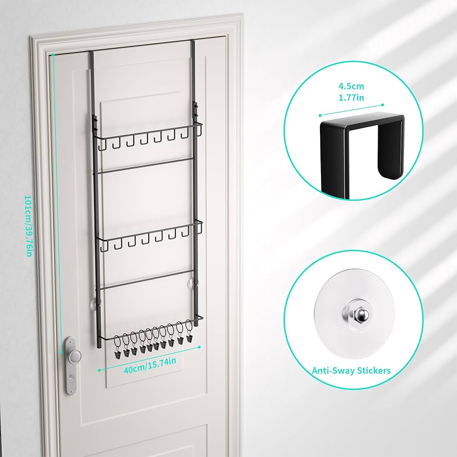 Hat Racks HapiRm Over Door Hat Rack - 3 Tier Wall Mounted Hat Holder With 16 Hooks And 10 Movable Clips, Cap Hanger Storage Up To 26 Caps For Door Over The Door Hat Organizer