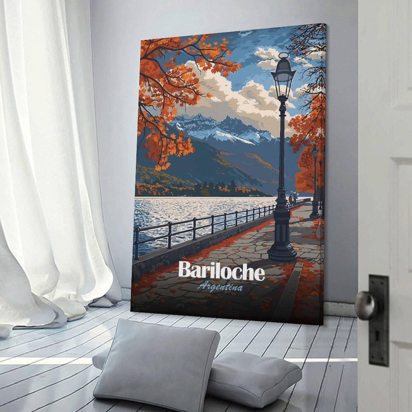 Junmoney Hanging Wall Art Bariloche, Argentina, 24x36inch(60x90cm), for Wall Displays, Bedrooms Or Room Updates, Wall Decor Suited to Curated Displays