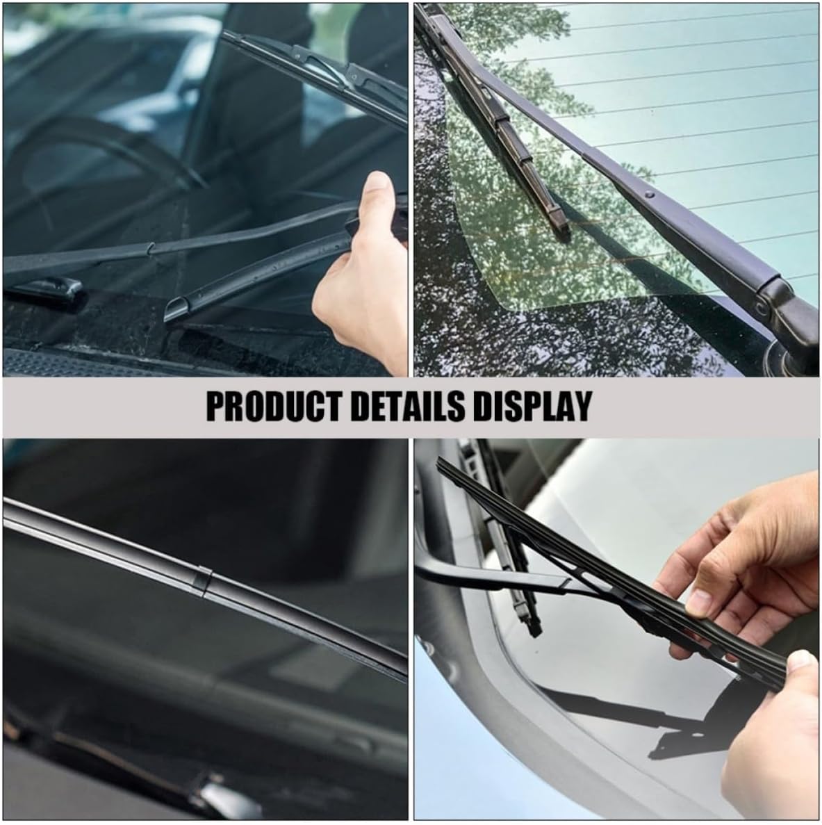 8pcs Windshield Wiper Rubber Replacement Strips for Car Windshield, Sturdy Rubber Material, Enhancing Driving Safety and View during Rainy Weather