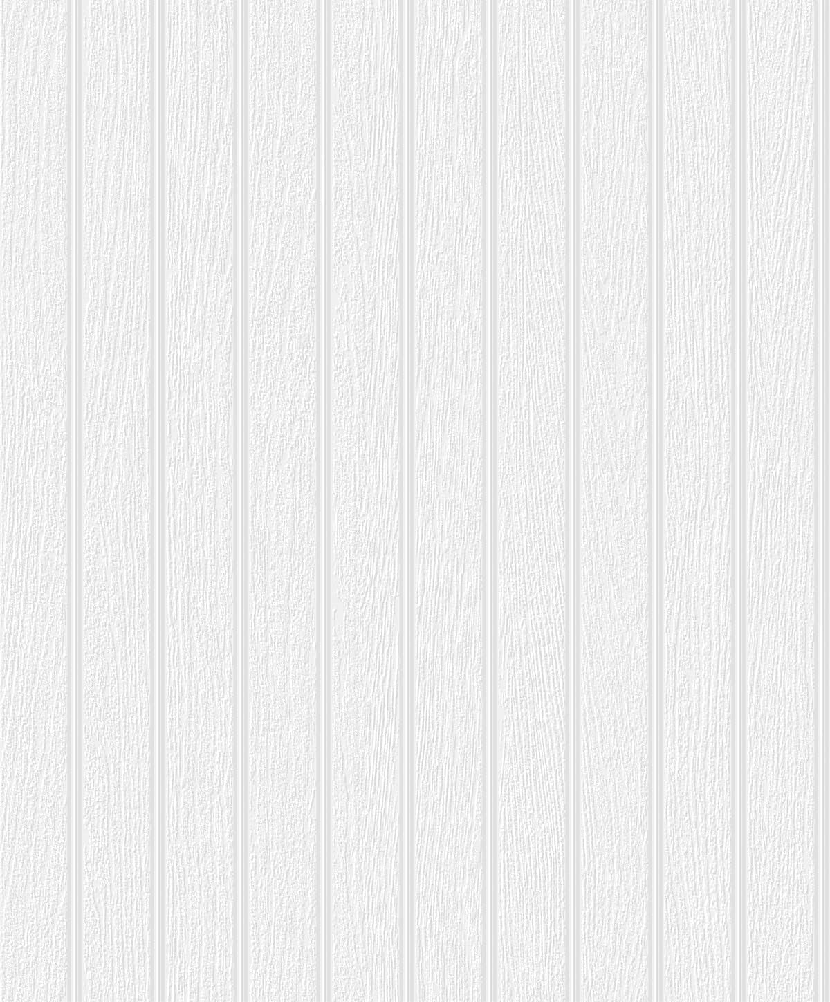 Off-White Faux Beadboard Paintable Unpasted Wallpaper