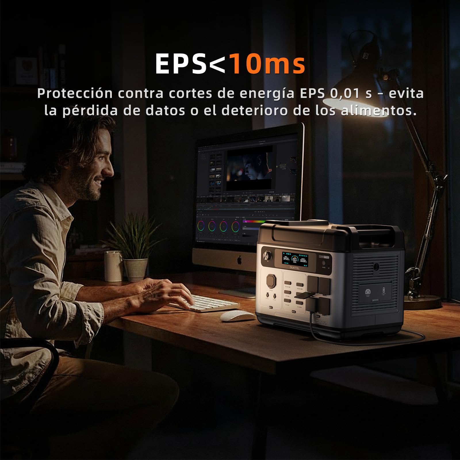 OUKITEL 3200W (6400 Pico) Estación de Energía Portátil P2001E Pro, 2048Wh Generador Solar, 4 tomas CA 3200W, APP, 16 Puertos, Batería LiFePO4, Power Station para Camping, Caravana y Emergencias
