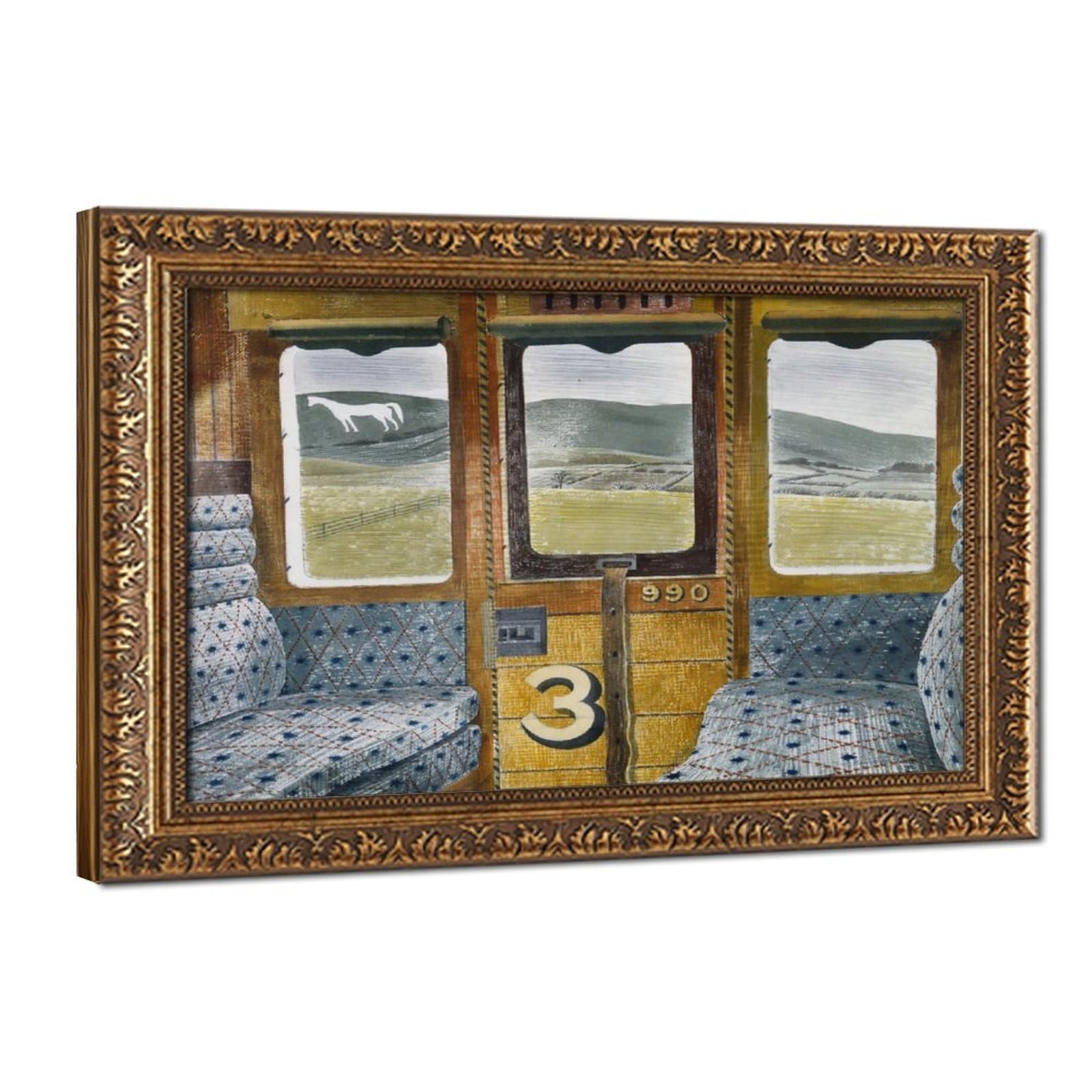 Tableau train Eric Ravilious paysage de Salisbury pour décoration bureau - 8
