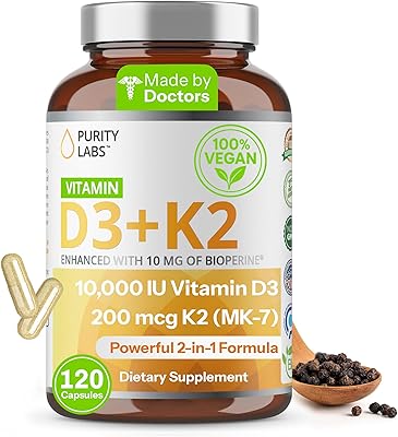 WFWJ 2-in-1 Vitamin D3 K2 Supplement Softgel, 10000 IU VIT - Foto 6