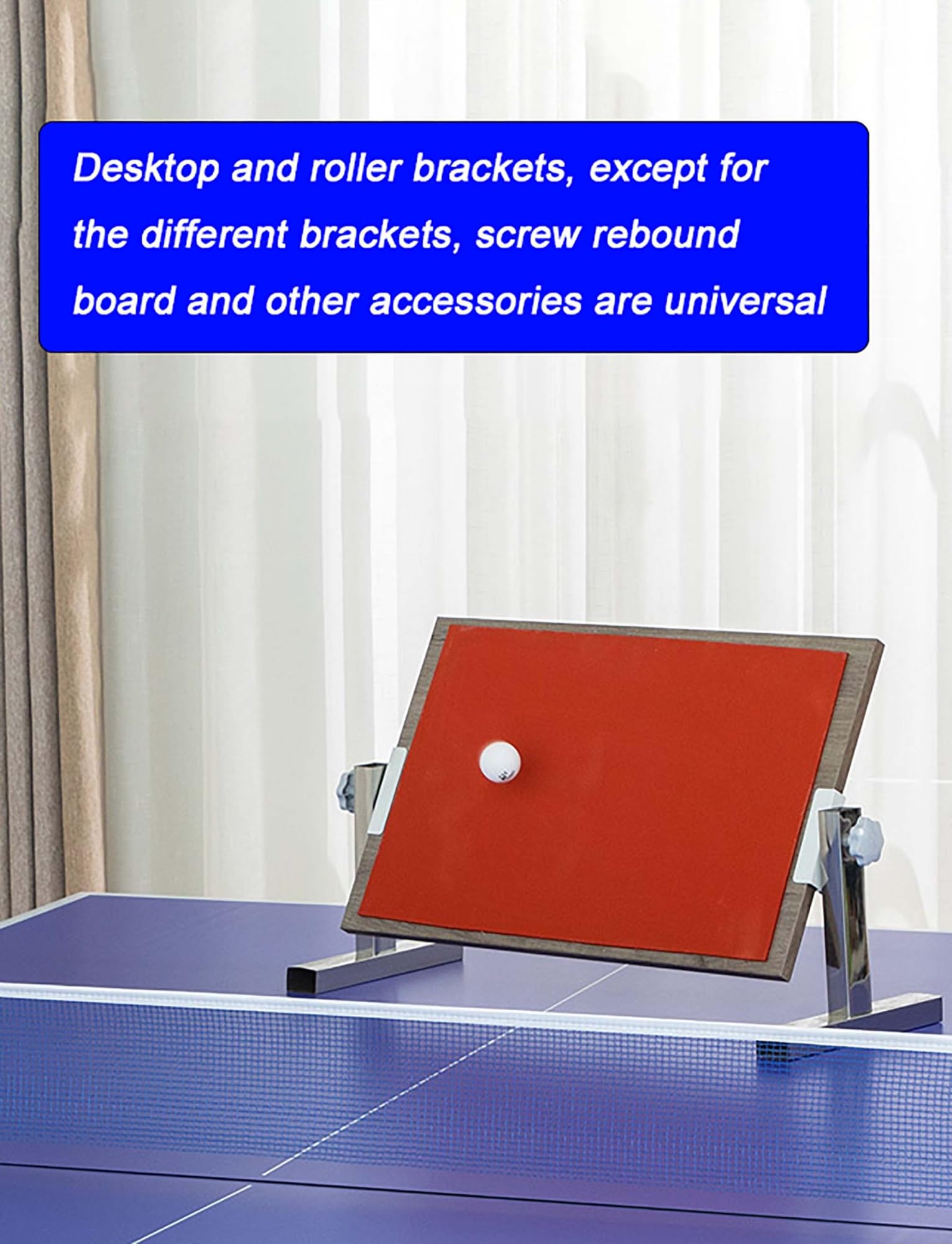 Tavola da ping pong con angolo regolabile (360°) e 8 blocchi di gomma per casa, studio, palestra, scuola