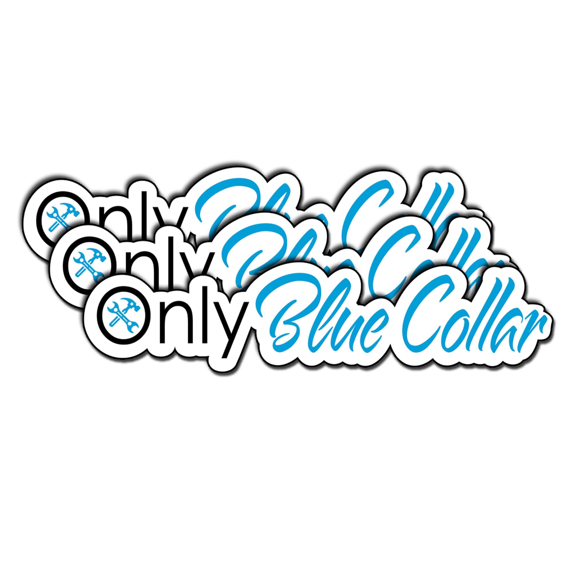 (3Pcs) Only Blue Collar Sticker Welding Welder Waterproof Vinyl Sticker Toolbox Helmet Water Bottle Tumbler Phone Case Cars Laptops Contructor Lineman Hard Hat Sticker Gifts for Adults Decals (3 Inch)