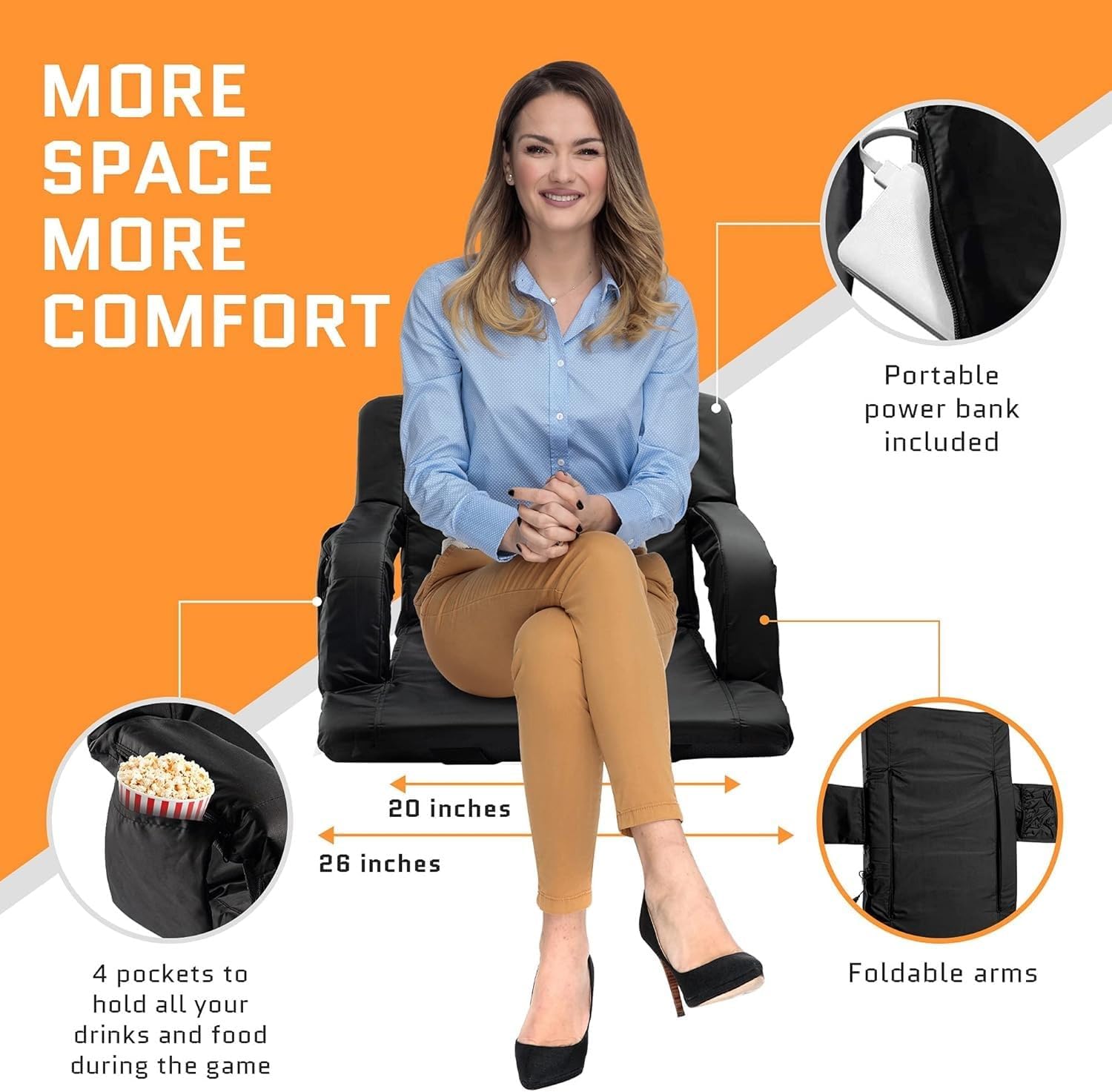 Whixant hot stadium seats, bleer chairs with massage, recurrence, waterproof cushion, final rest with shoulder straps, portable hot stadium chair for adults Whixant hot stadium seats, bleer chairs with massage, recurrence, waterproof cushion, final rest with shoulder straps, portable hot stadium chair for adults