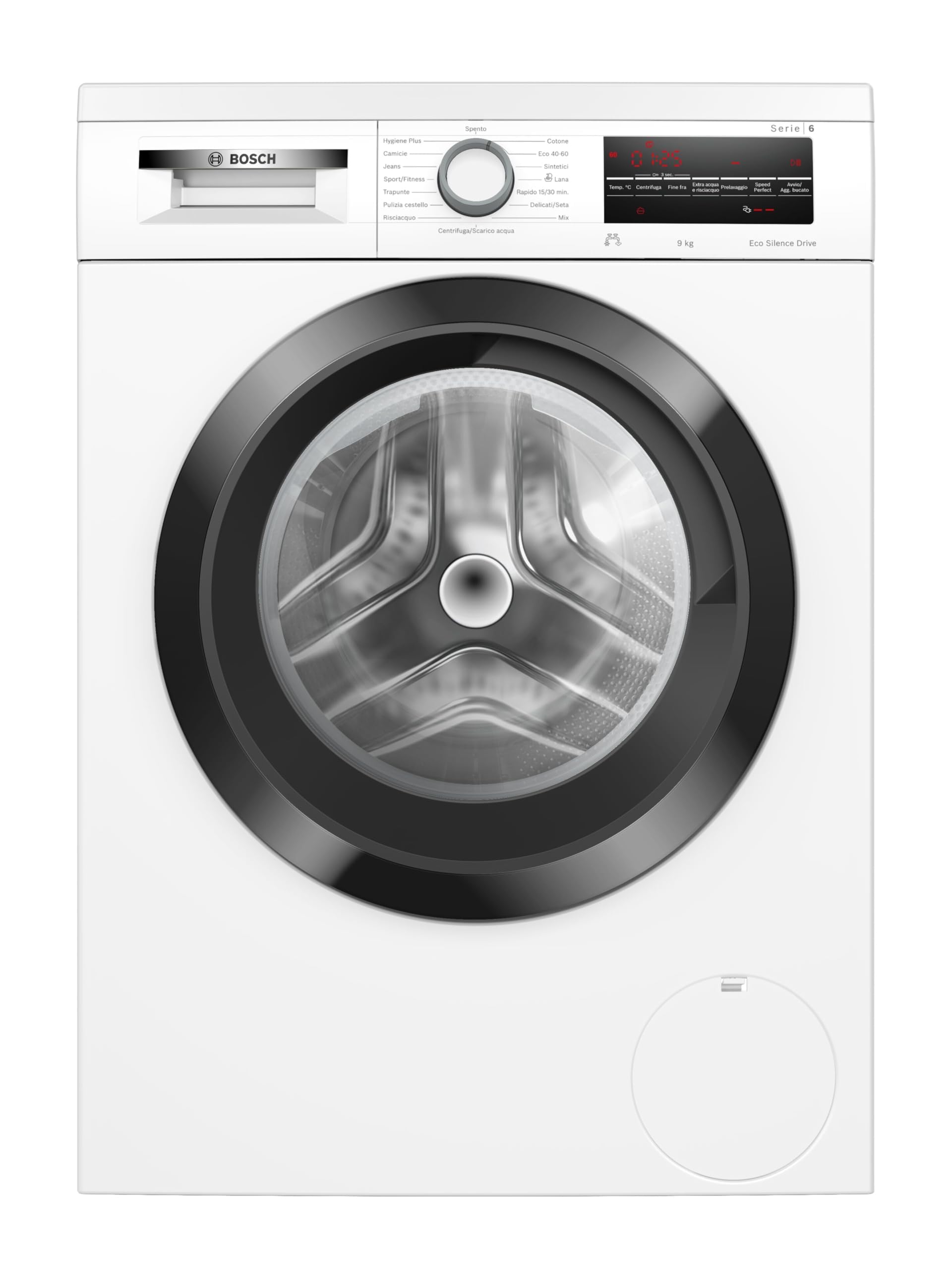 Bosch WUU28T29II Serie 6 Lavatrice 9kg 1400 giri/min Classe A | Lavatrice con doppio attacco per acqua calda e fredda, programma igienico, 10 anni di assistenza, Made in Europe sul motore