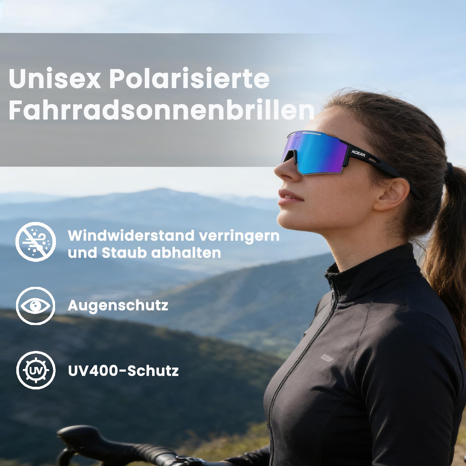 GoHZQ Polaryzacyjne sportowe okulary przeciwsłoneczne dla mężczyzn i kobiet, polaryzacyjne okulary przeciwsłoneczne z ochroną UV400, TR90, superlekkie oprawki, do jazdy na nartach, biegania
