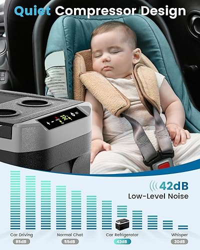 Miniatura 6 de Refrigerador portátil para automóvil de 12 voltios, refrigerador eléctrico de 22 cuartos (21 litros), 1224 V CC y 110-240 V CA, congelador portátil