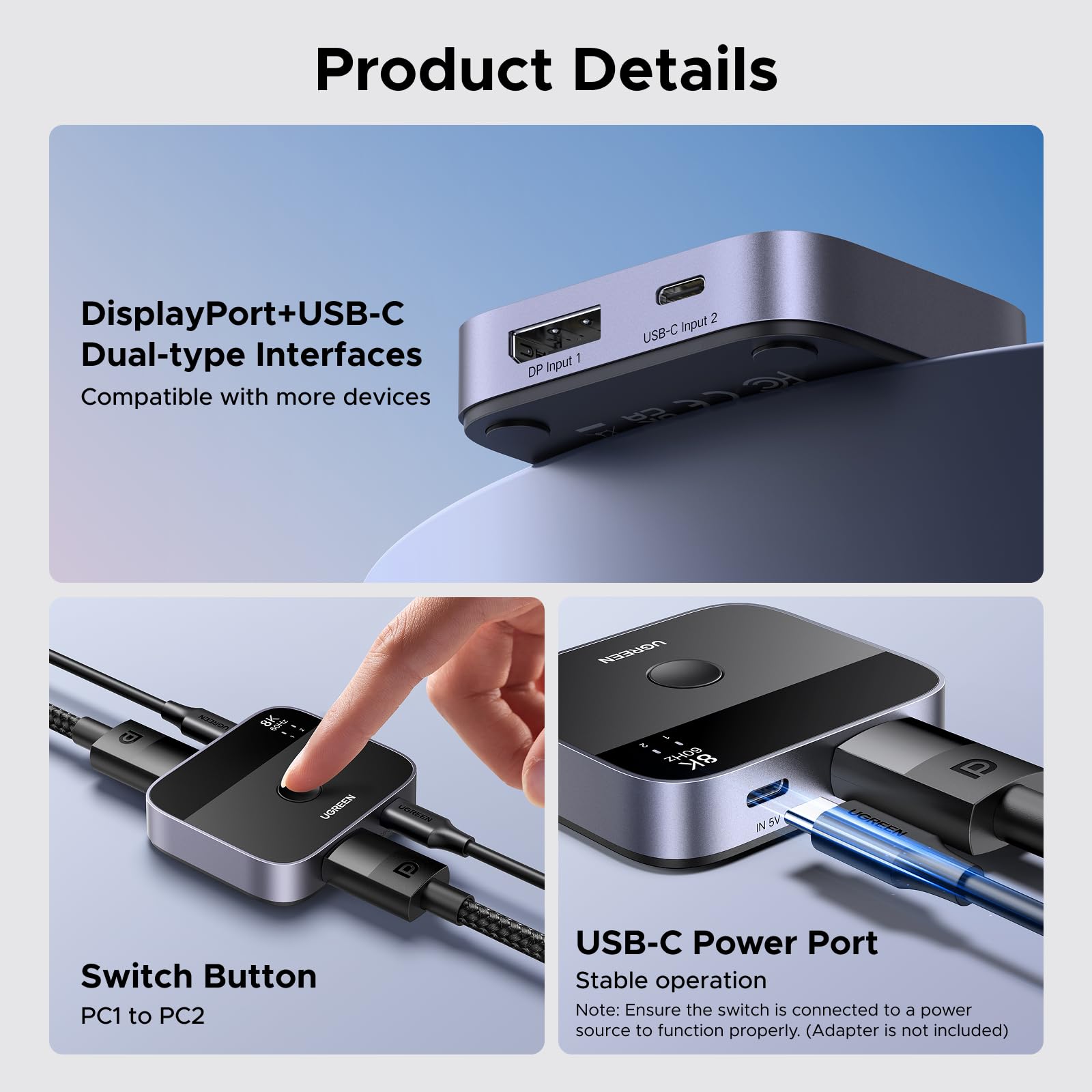 SUIDEK Externes CD DVD Laufwerk für Laptop, USB-C CD Player, tragbarer