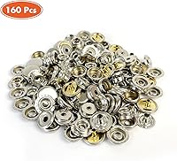 Vista 2 de 160 piezas de botones de presión, kit de cierres a presión de 15 mm de broches de acero inoxidable de grado marino para lonas de barco, broches