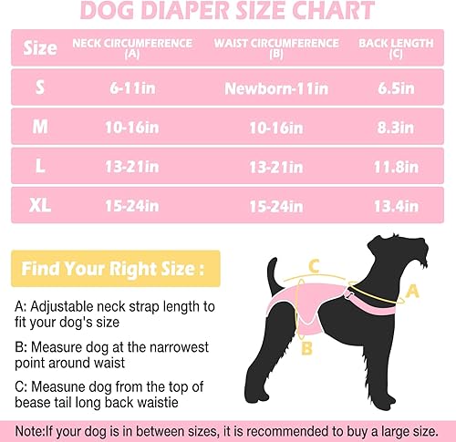 Miniatura 4 de Paquete de 3 pañales lavables para perras, bragas sanitarias con tirantes ajustables, pañales fijos reutilizables para perras, superabsorbentes, a