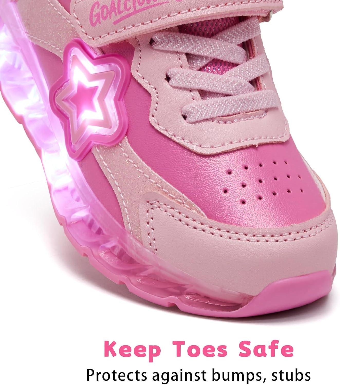 Toddler Light Up Shoes for Girls Boys,Little/Big Kids Non-Slip Led Sneakers with Hook and Loop,Athletic Running Walking Tennis Shoes Size 7-3 - Image 4