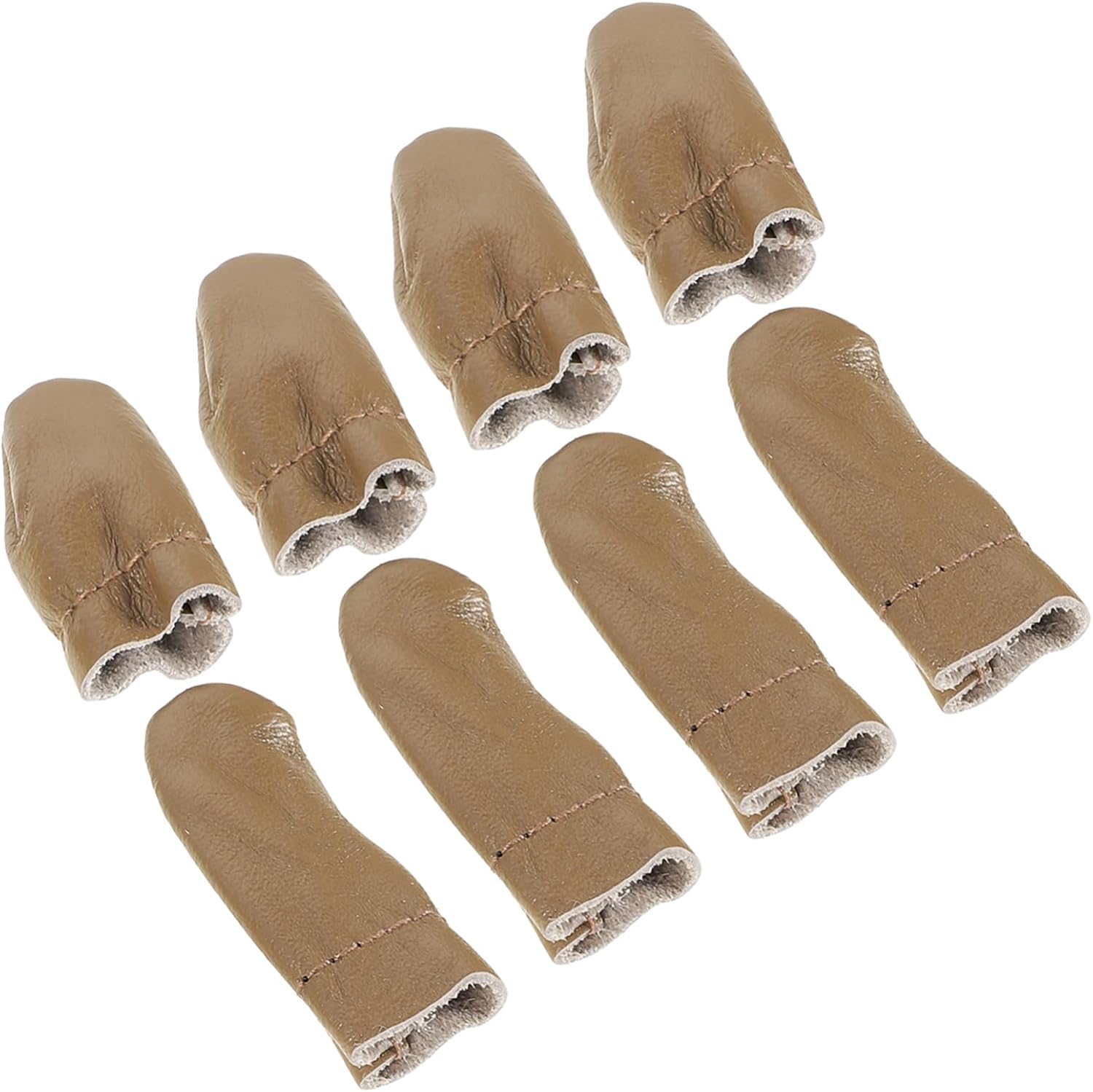 BEBEMOKO 4sets Leather Thimble Finger Protector Durable Cowhide Covers for Sewing DIY Crafts and Needlework Sleeves Thumb Index Comfortable Portable Finger Guard