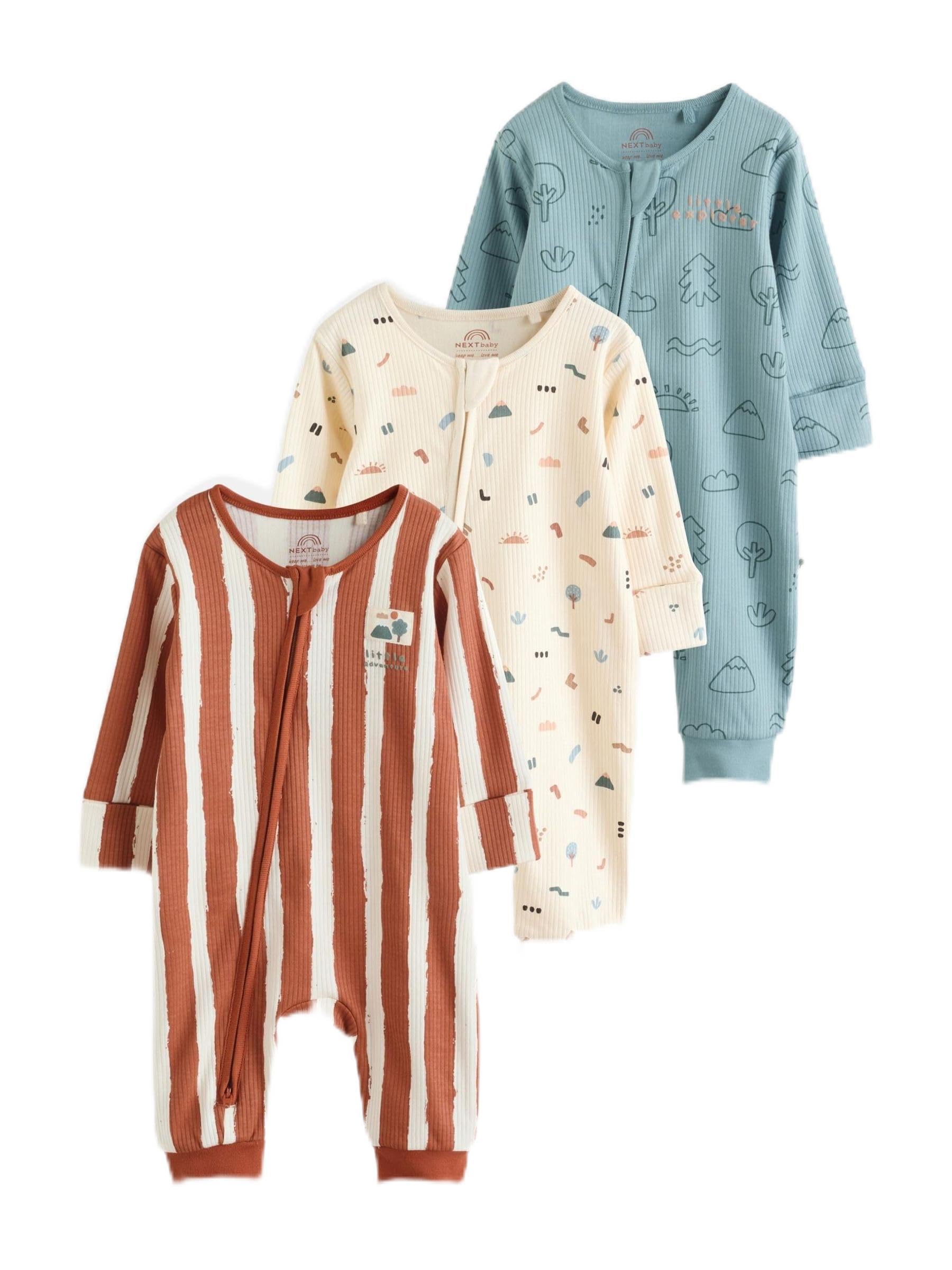 NEXT Bébé garçon Dors-Bien Lot de 3 Pyjama Motif forêt