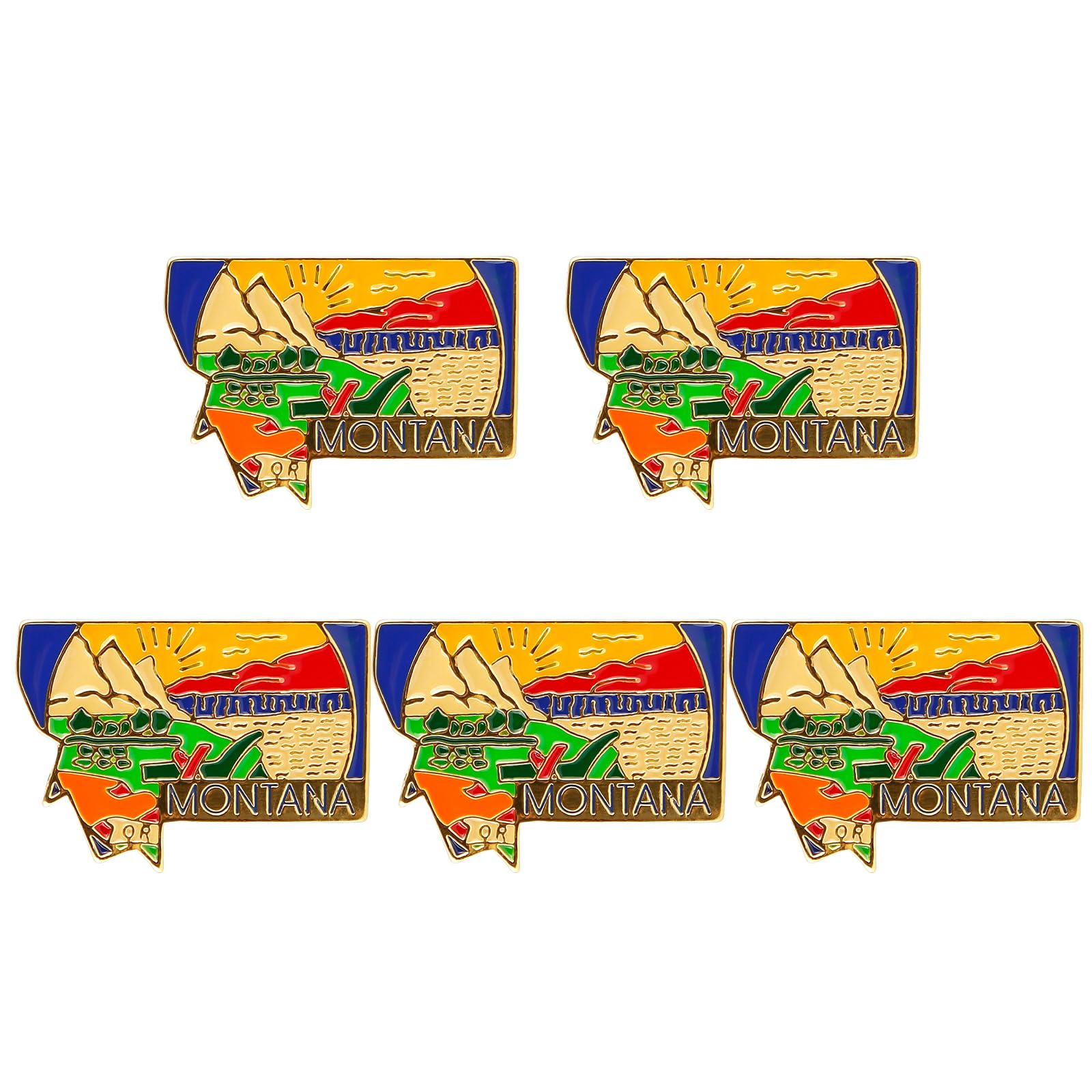 State Shaped Map Lapel Metal Pin Enamel Brooch Keepsake Beautifully Designed for Backpack Hat