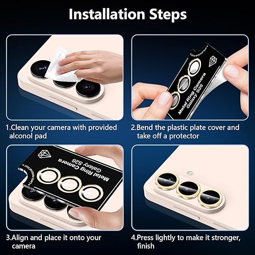 Vista 1404 de para Samsung Galaxy Z Flip 7 Protector de Lente de Cámara, Cubierta de Lente de Vidrio Templado con Anillo de Metal Individual, [Fuerte Adhesión] 1