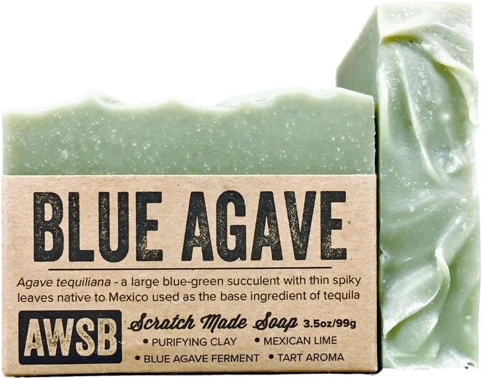 A Wild Soap Bar Blue Agave Bar Soap with Mexican Lime, Vegan, All Natural with Organic Ingredients, Handmade