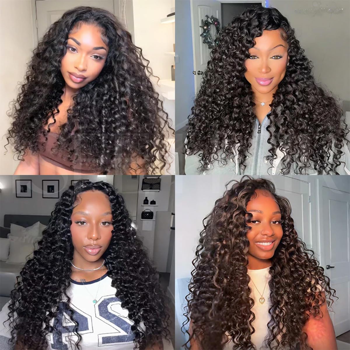 ISEE Half Wig Human Hair Loose Deep Wave 3 In 1 Flip Over Wear and Go Glueless Wigs With Drawstring 180% Density Seamless Clip Ins Loose Curly Half Wig For Women Beginner Friendly 26 Inch