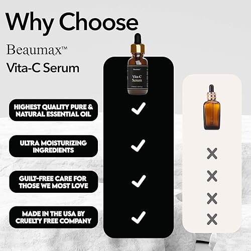 Miniatura 5 de Beaumax Vita-C Booster Serum – Brillo de la piel con vitamina C Natural Botanic Blended Cosmetic Contiene aceite aromático 100% puro de grado