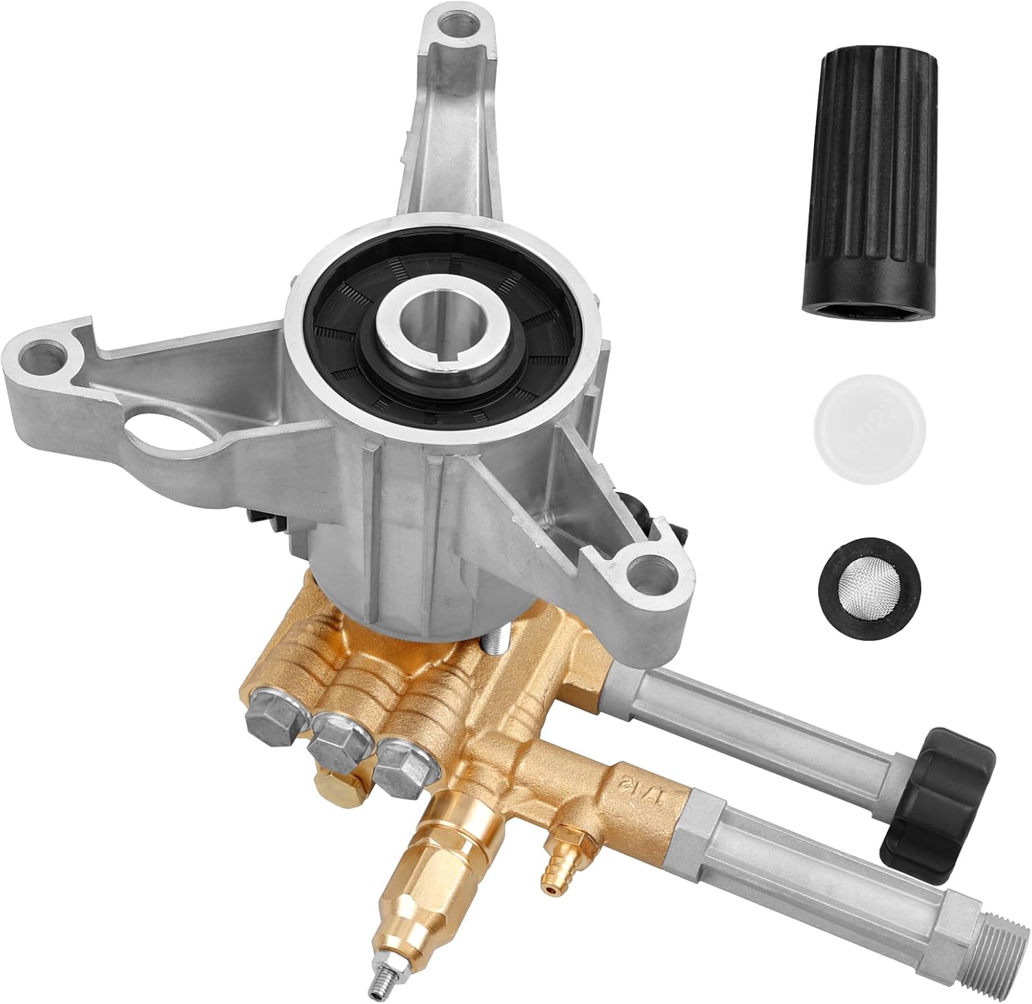 RMW25G28-EZ Pressure Washer Pumps Replacement Right-Handed Pump, 2800 PSI, 2.5 GPM, 193 Max Bar, EZ-Start Valve, Thermal Relief Valve Aluminum