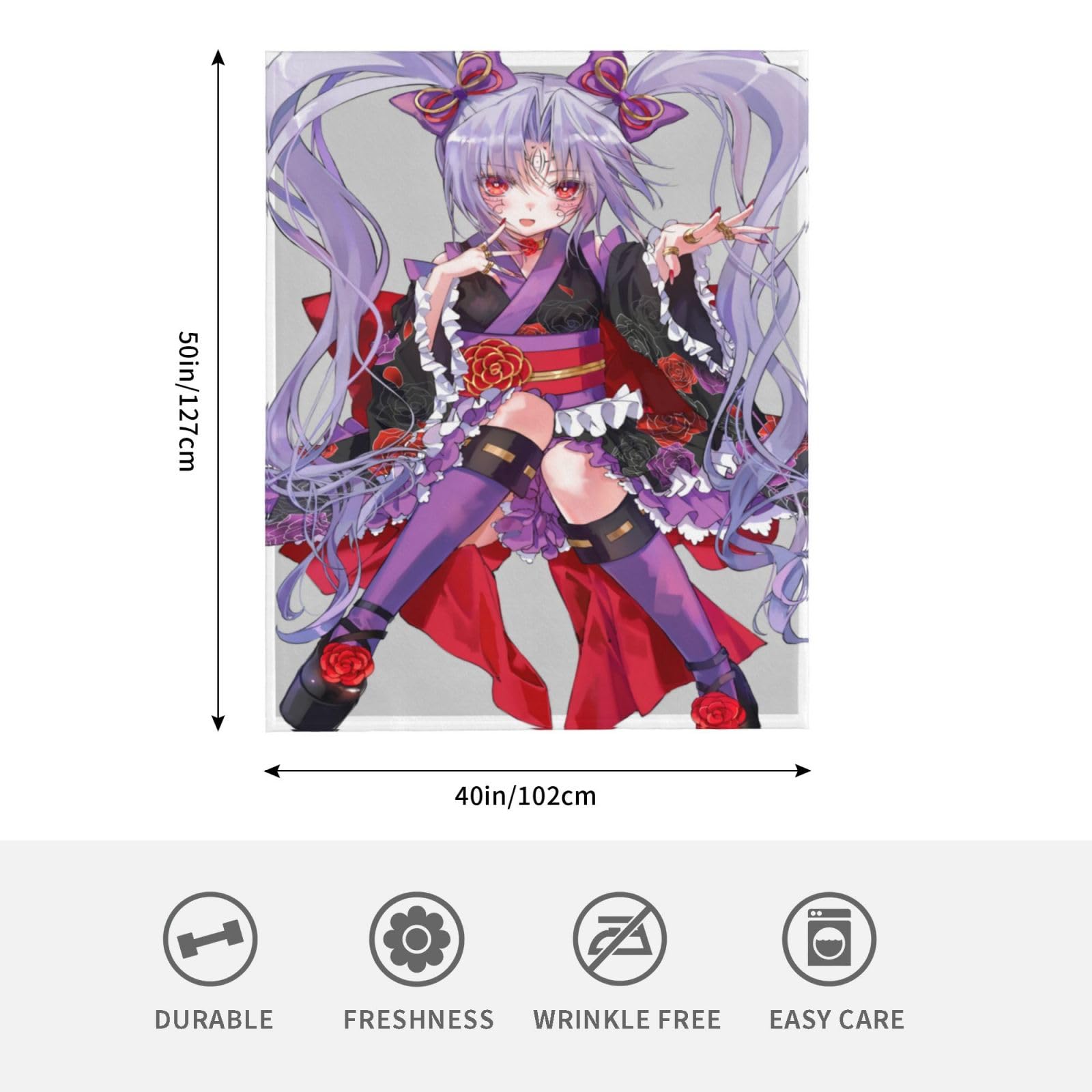 Amazon｜毛布 ブランケット 可愛いアニメ柄 戦国乙女 カシン居士 和服